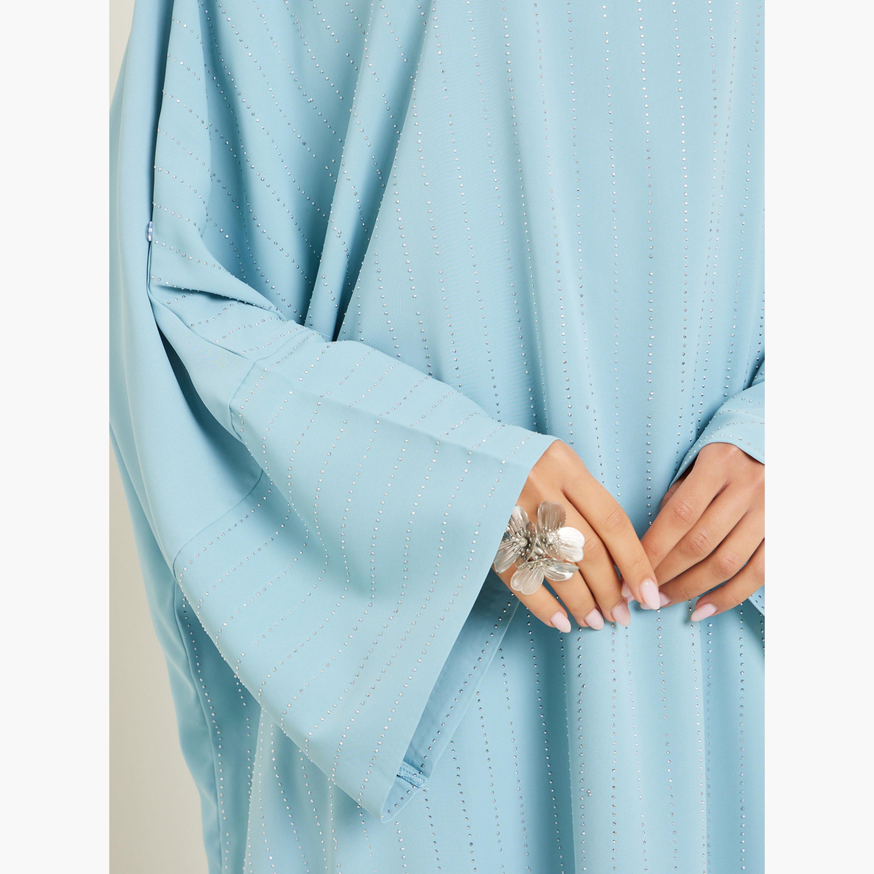 Styli Women Blue Embellished Maxi Jalabiya-women-arabicclothing-jalabiyas-image-4
