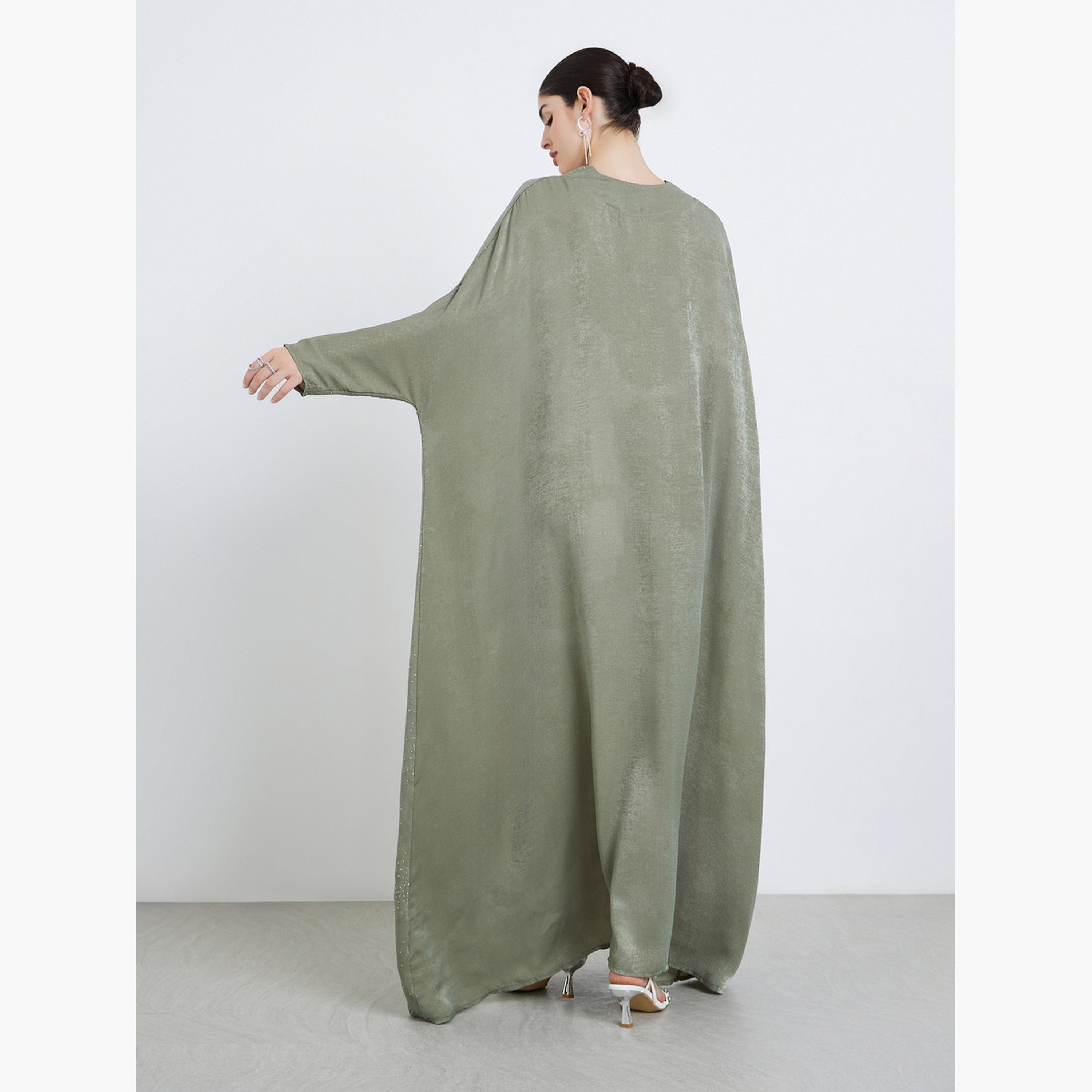 أميرة x ستايلي V جلابية ساتان بحافة واسعة وياقة-women-arabicclothing-jalabiyas-image-5