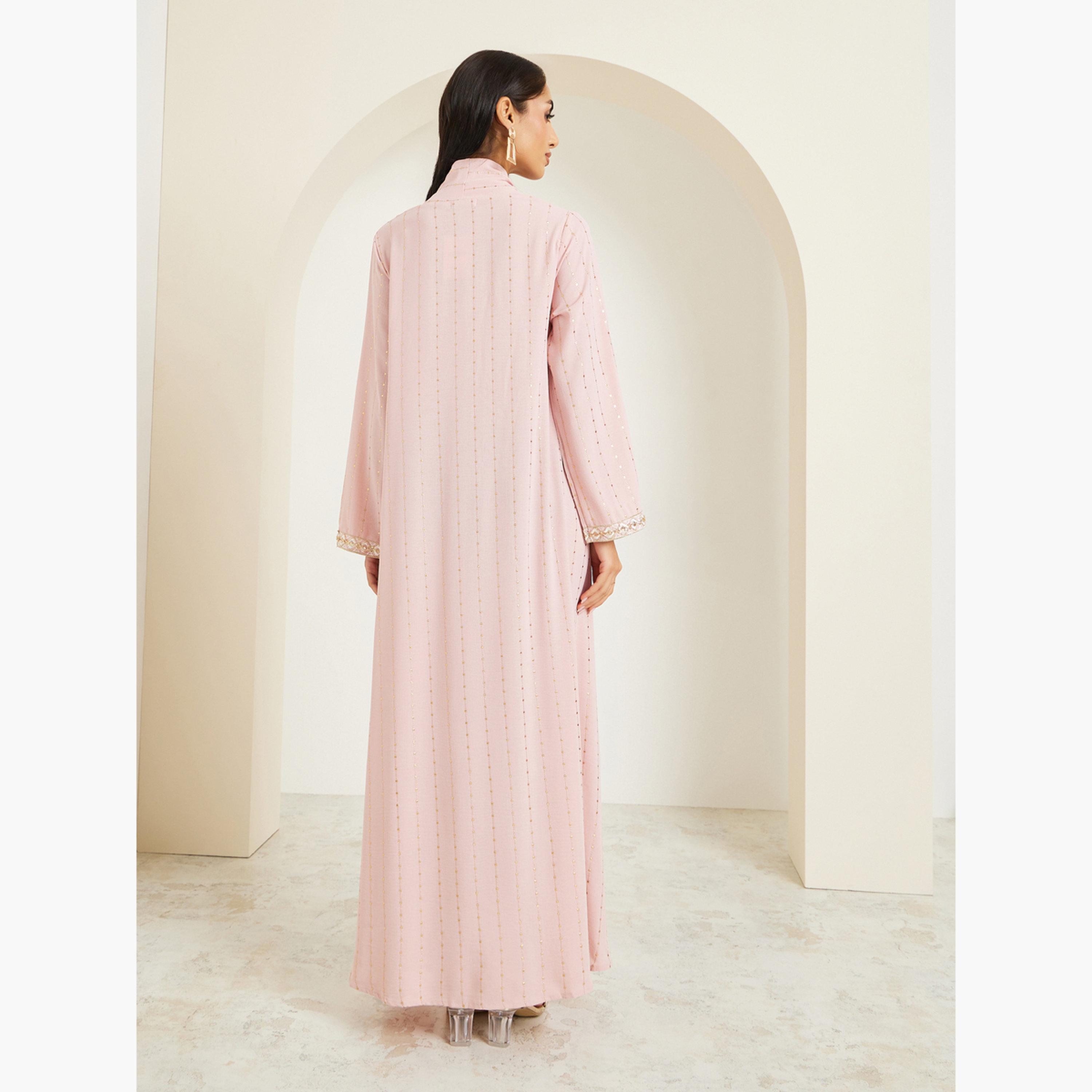 أميرة x ستايلي جلابية بطبعة فويل وأكمام دانتيل-women-arabicclothing-jalabiyas-image-5
