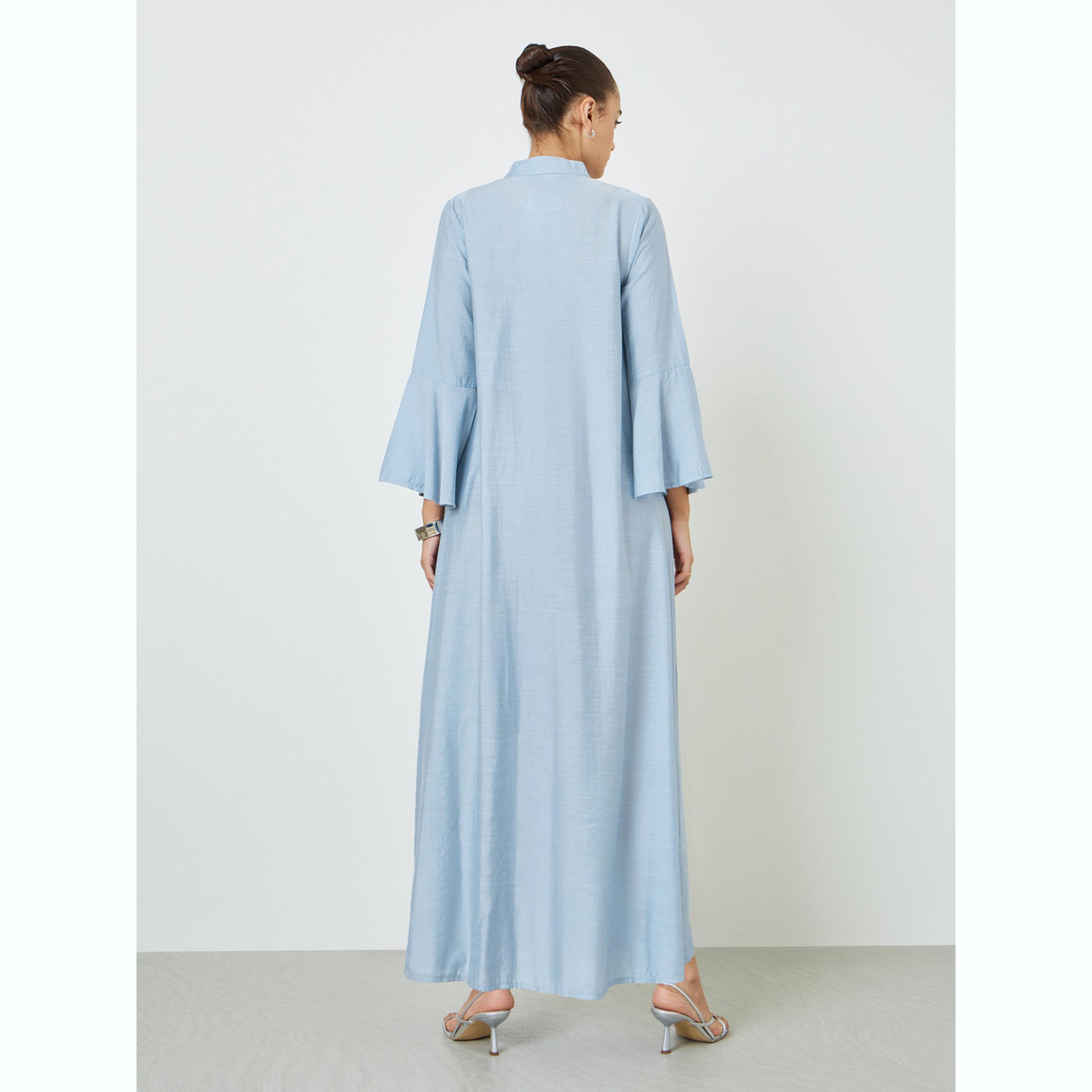 جلابية بأكمام جرس ومطرزة بالترتر الفاتح-women-arabicclothing-jalabiyas-image-3