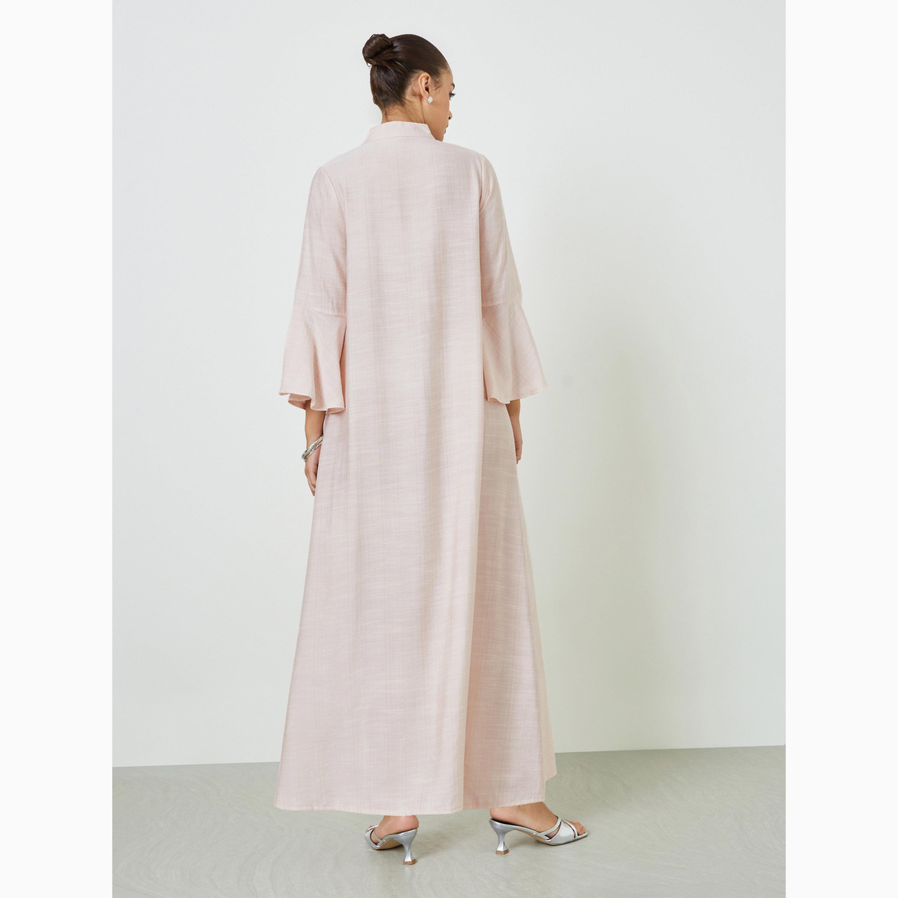 Amirah X Styli Light Pink Sequin Embroidered Jalabiya-women-arabicclothing-jalabiyas-image-4