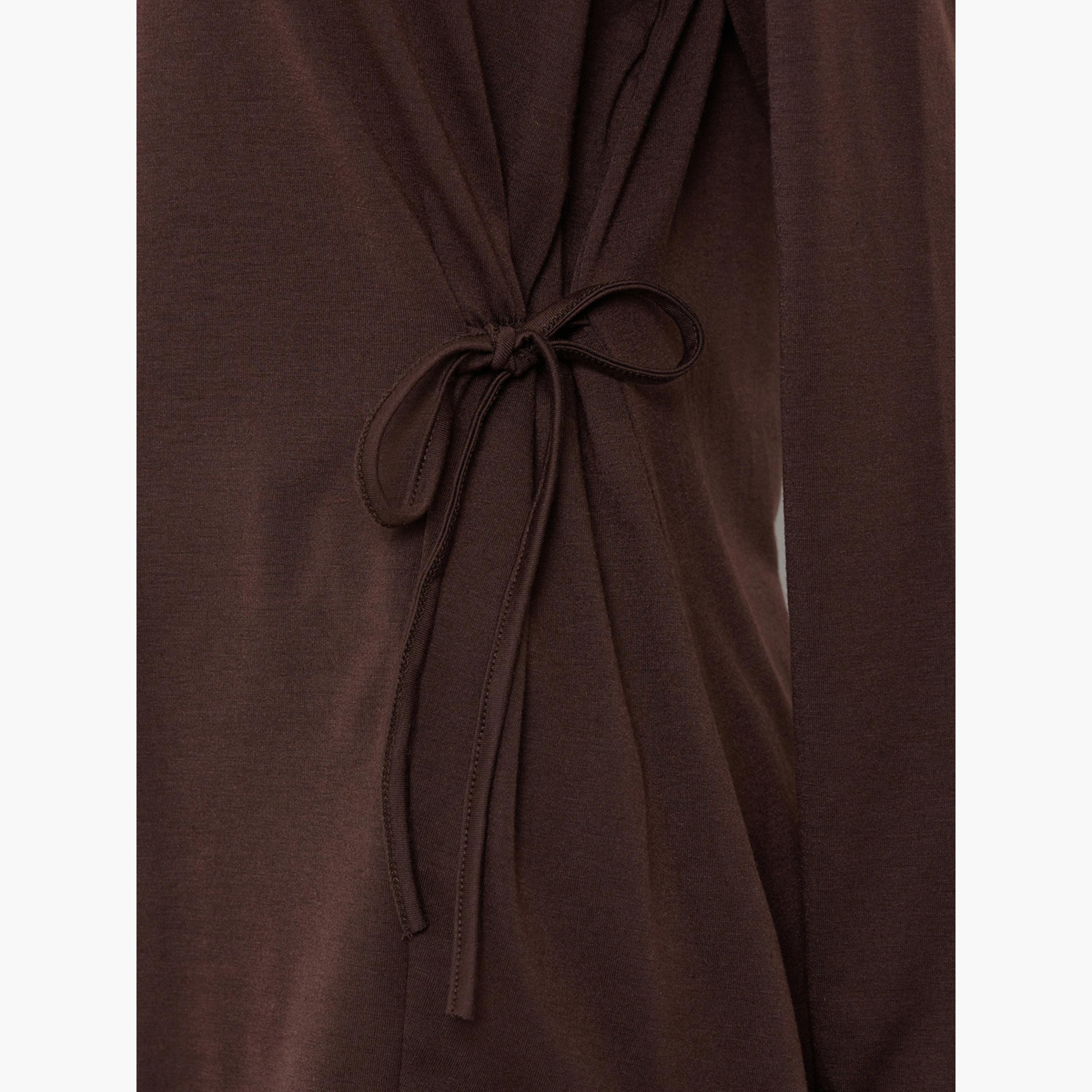 Styli Solid Loose Knitted Top with Drawstrings-women-clothing-tshirts-image-3
