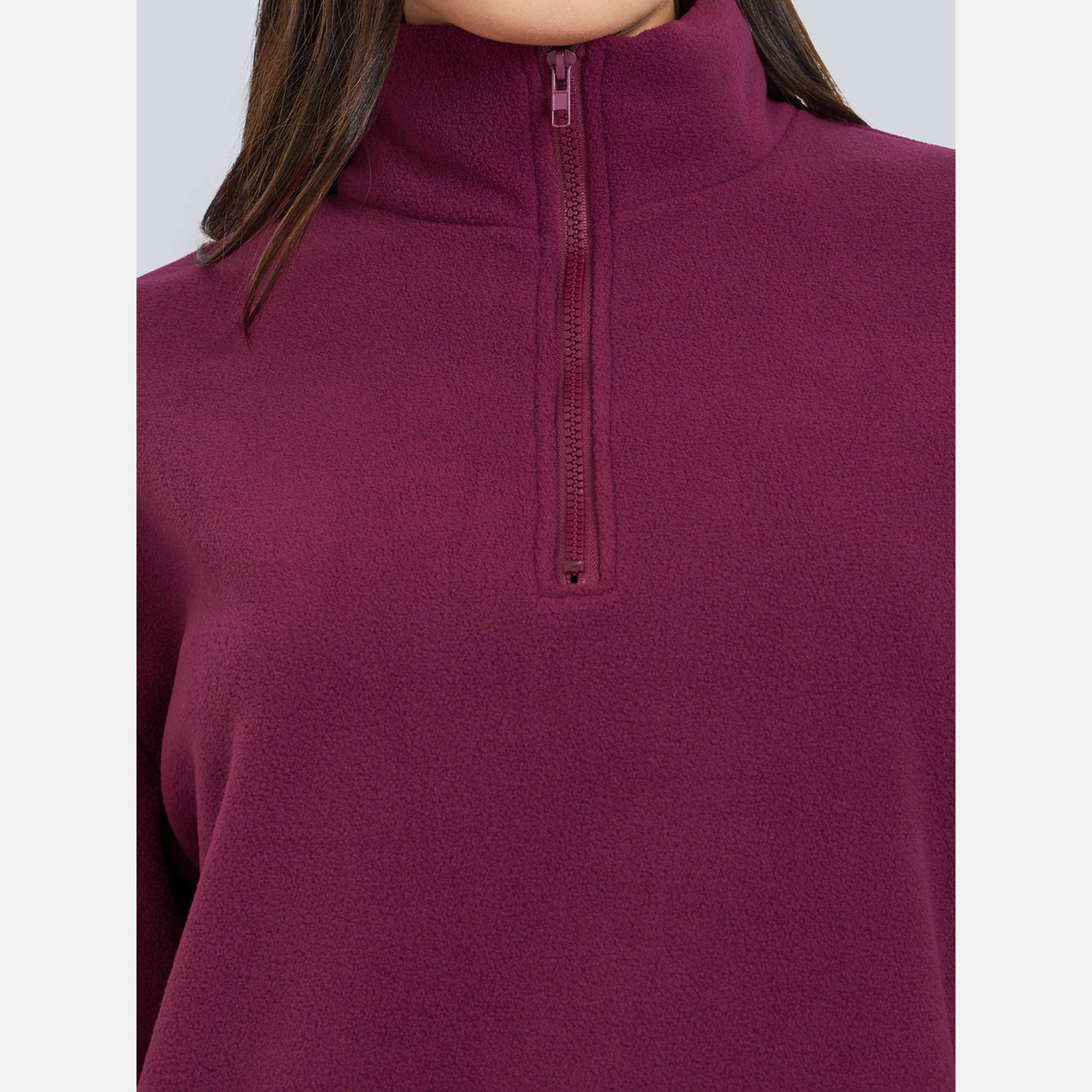 Styli Solid Collared Long Sleeves Women's Sweatshirt-women-winterwear-hoodiesandsweatshirts-sweatshirts-image-4