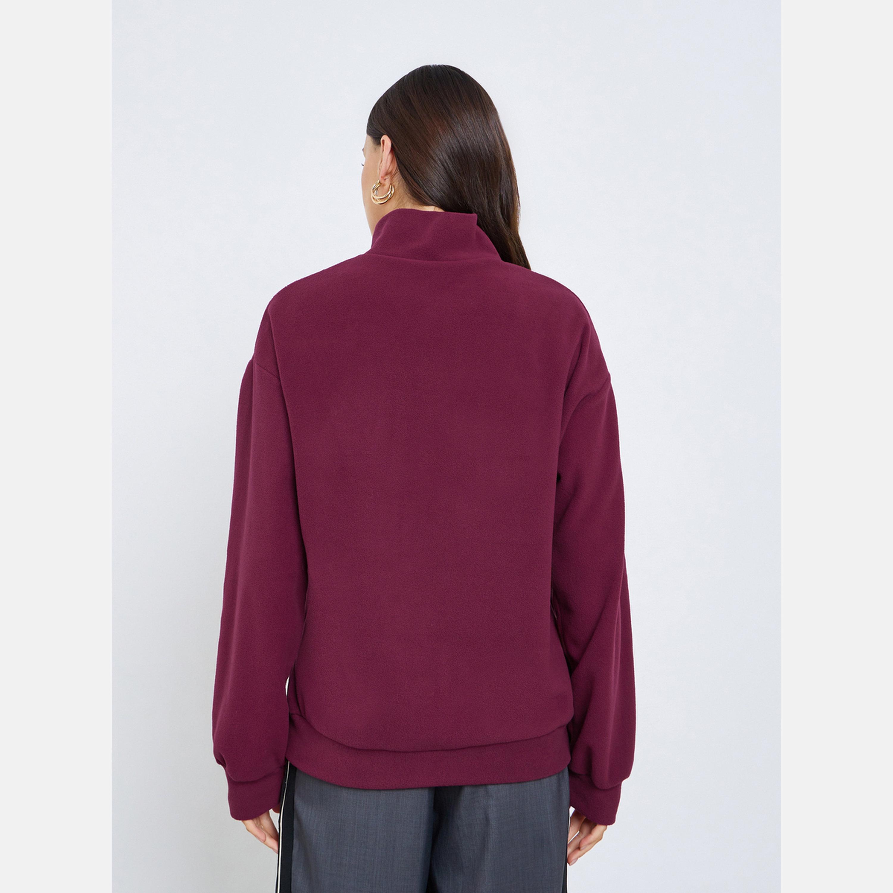 Styli Solid Collared Long Sleeves Women's Sweatshirt-women-winterwear-hoodiesandsweatshirts-sweatshirts-image-5