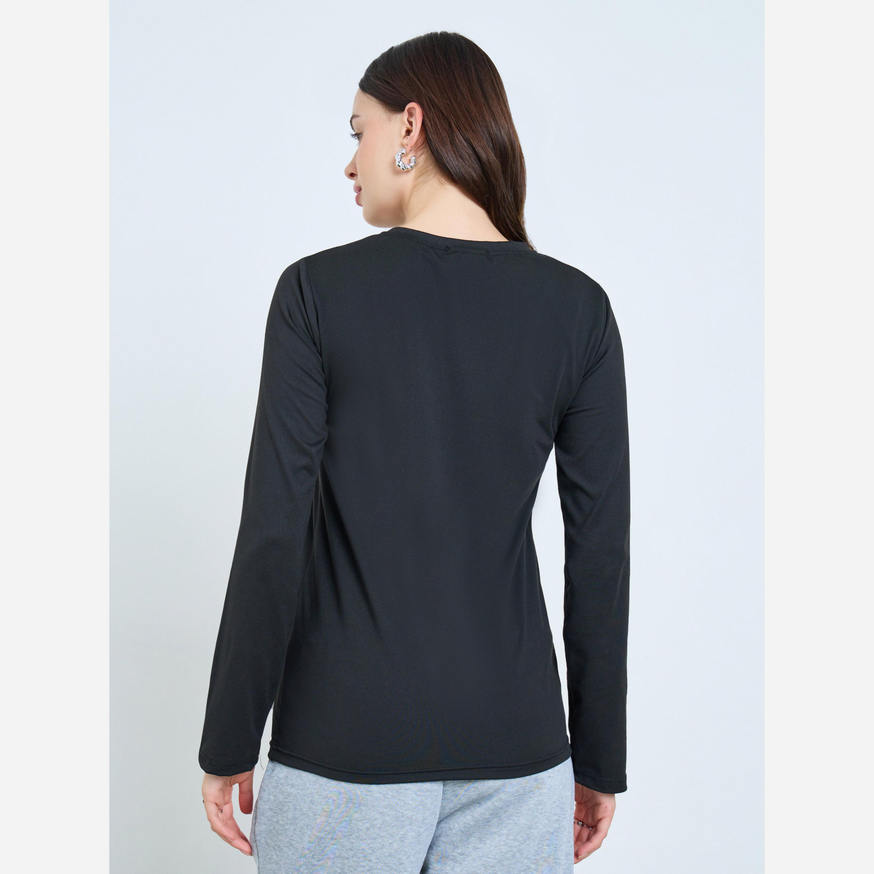 Styli Black Long Sleeve Graphic T-Shirt-women-clothing-tshirts-image-5