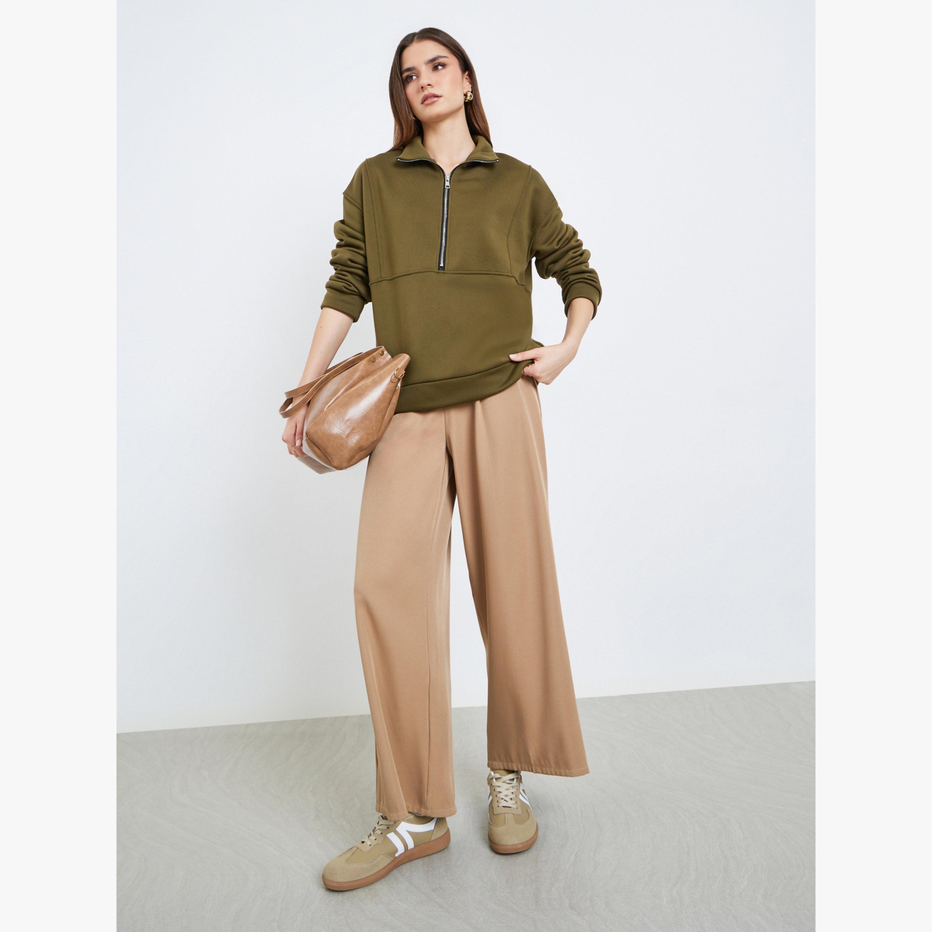 سويت شيرت بسحاب عند الرقبة-women-clothing-hoodiesandsweatshirts-sweatshirts-image-2