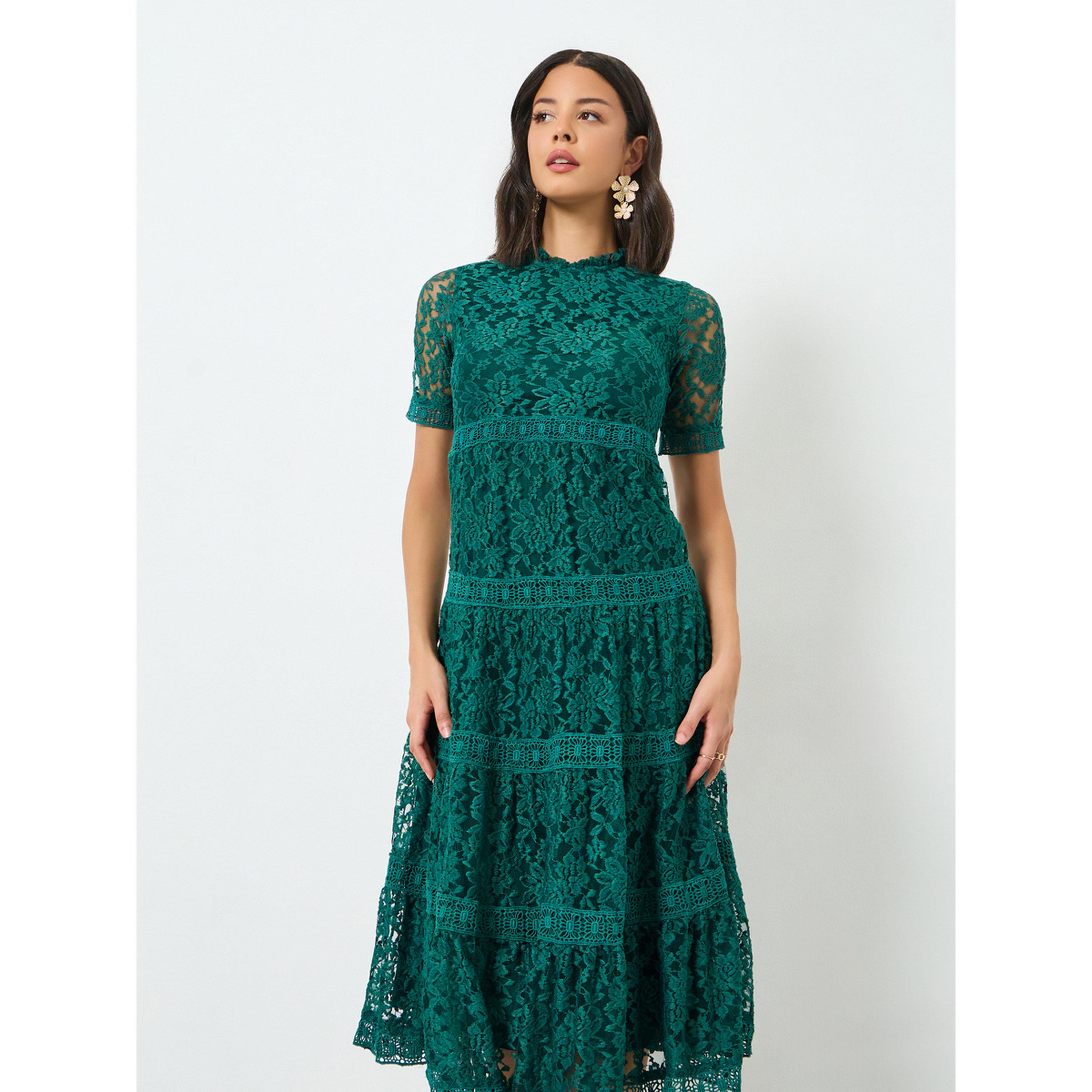 Styli Green Lace Tiered Midi Dress-women-clothing-dresses-image-2