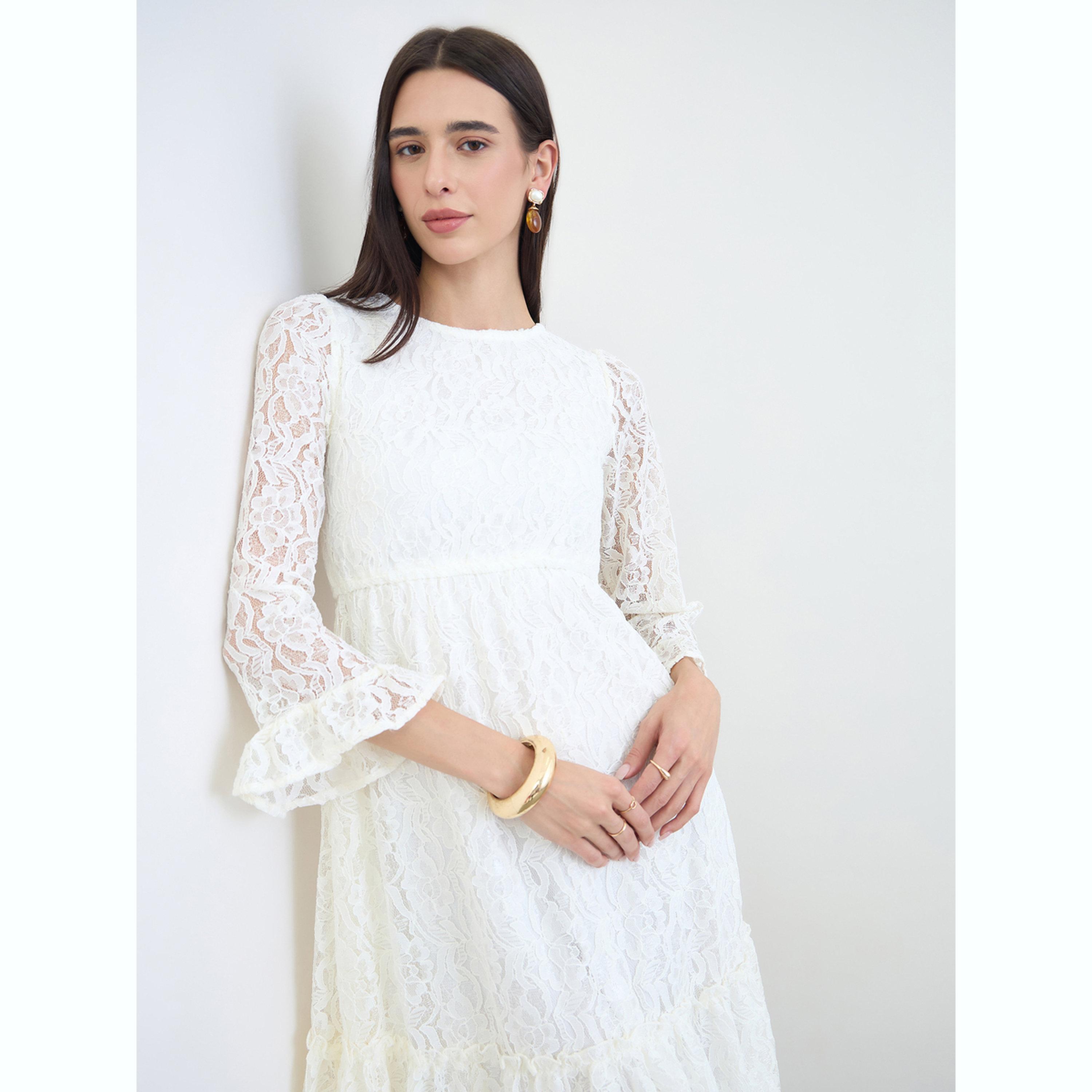 Styli Off White Lace Bell Sleeves A-Line Midi Dress-women-clothing-dresses-image-3