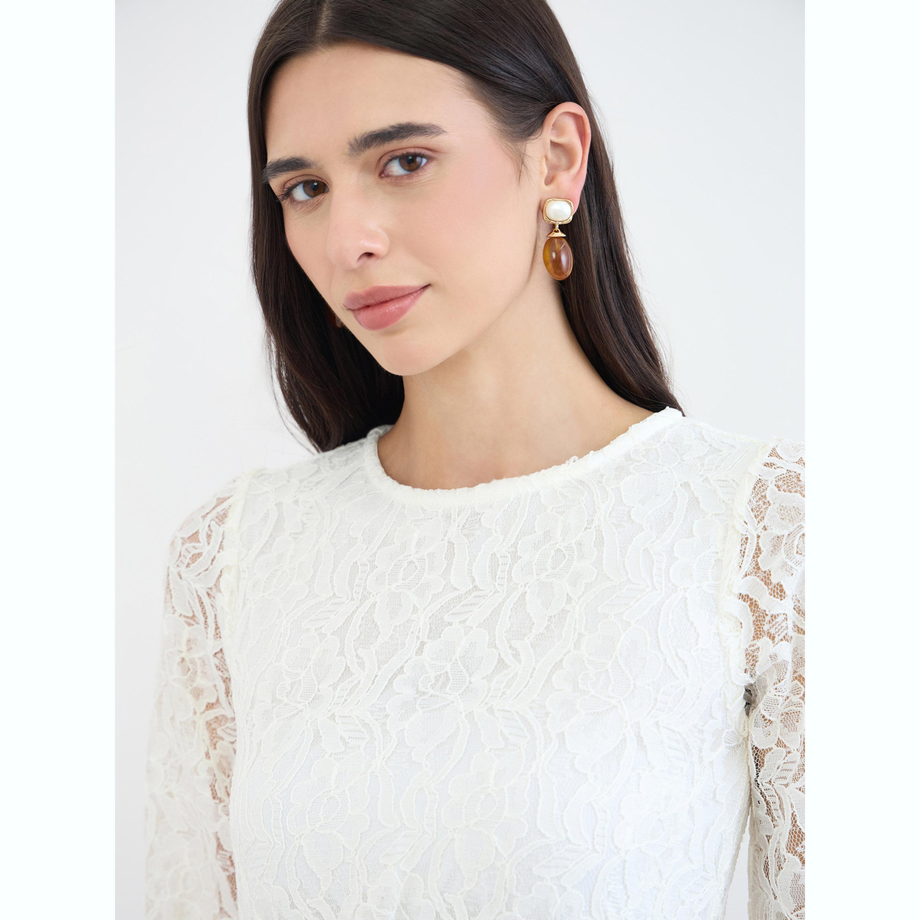 Styli Off White Lace Bell Sleeves A-Line Midi Dress-women-clothing-dresses-image-5
