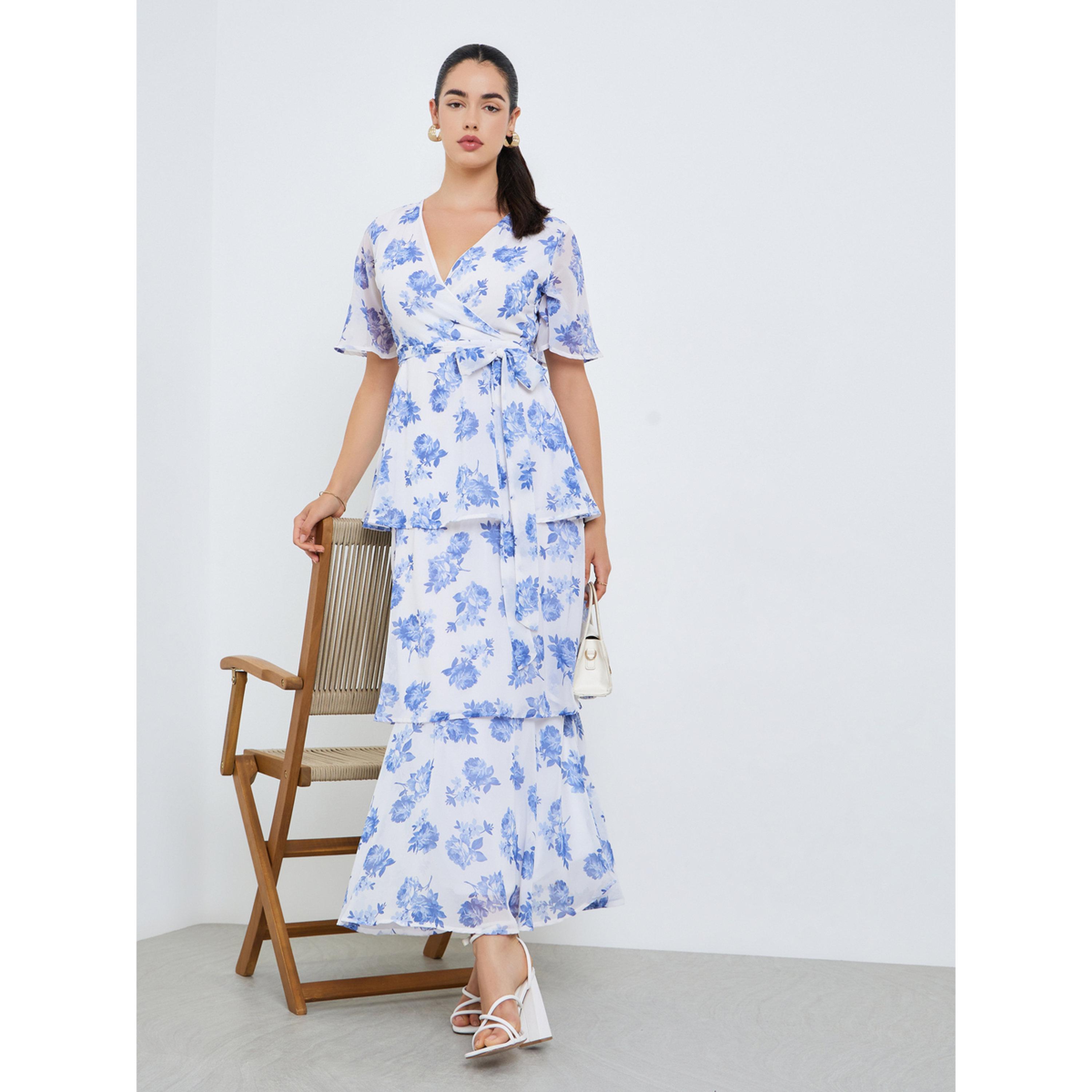فستان طويل بطبعة زهور وكسرات-women-clothing-dresses-image-3