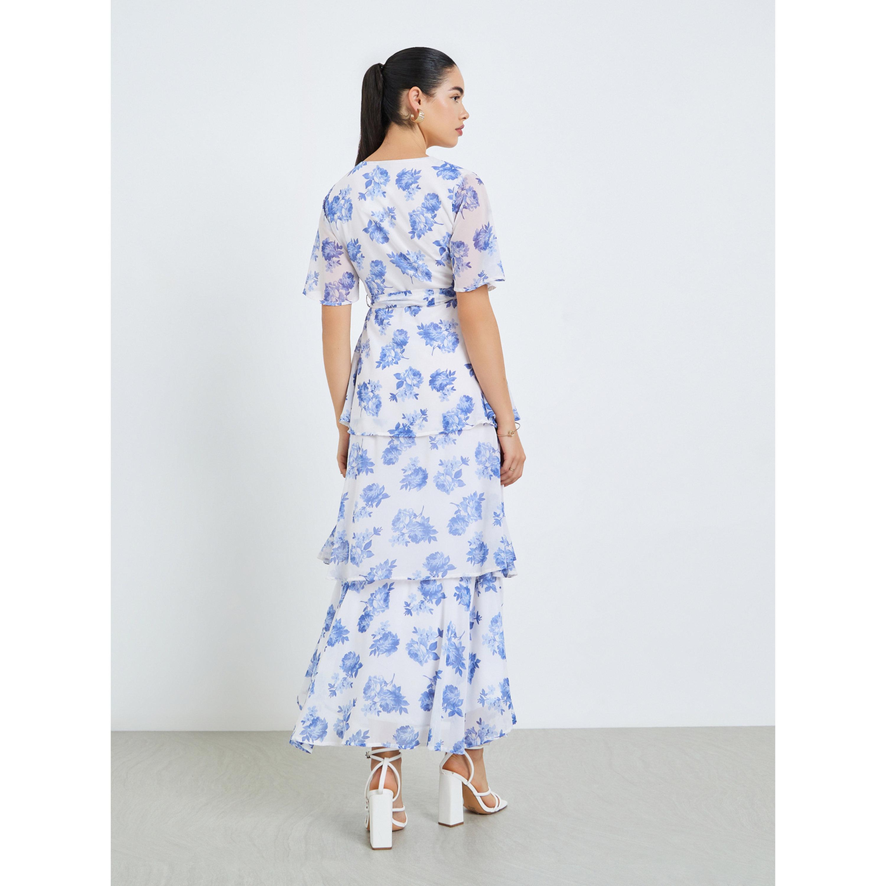 فستان طويل بطبعة زهور وكسرات-women-clothing-dresses-image-4