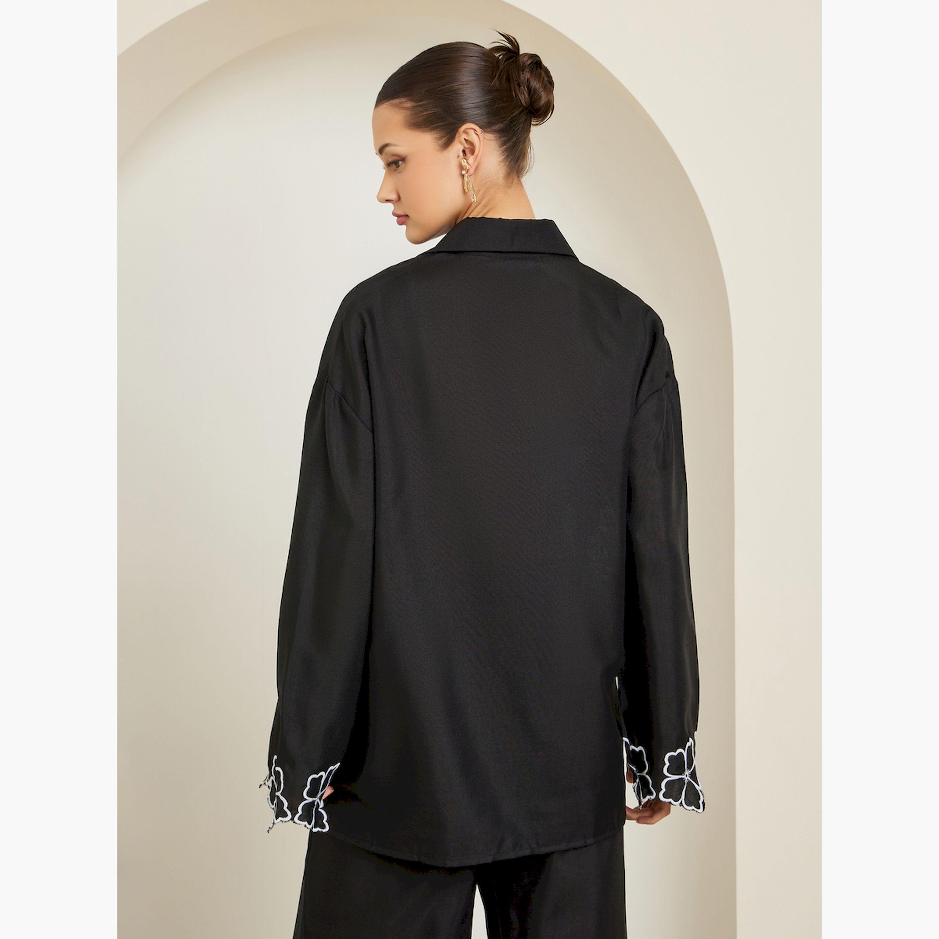 بلوزة واسعة بتفاصيل مُطرّزة مع أربطة-women-clothing-shirtsandblouses-blouses-image-3