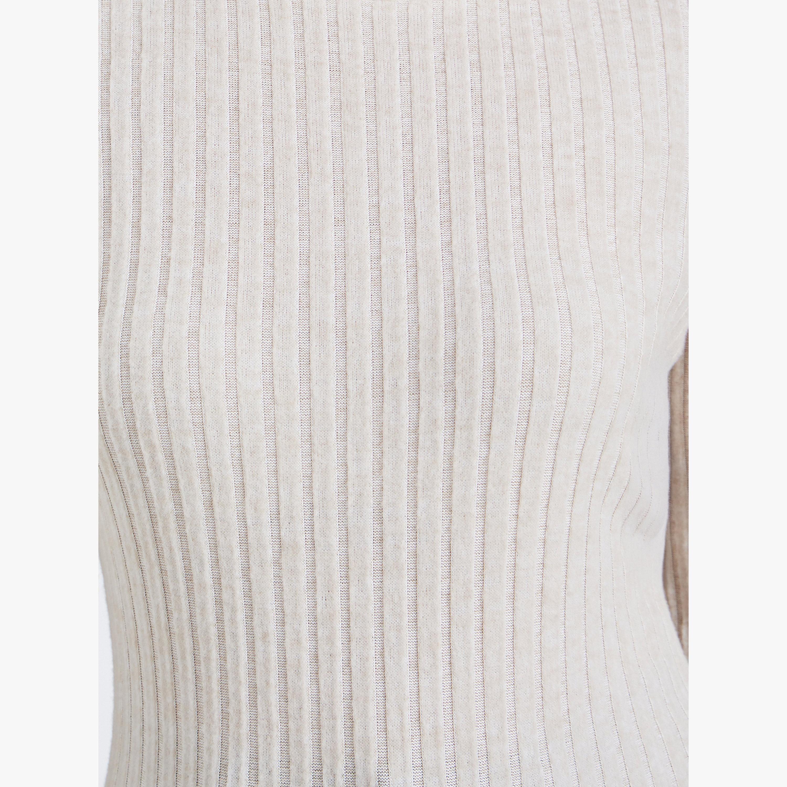 Styli Beige Ribbed Knit Long Sleeve Top-women-clothing-shirtsandblouses-blouses-image-3