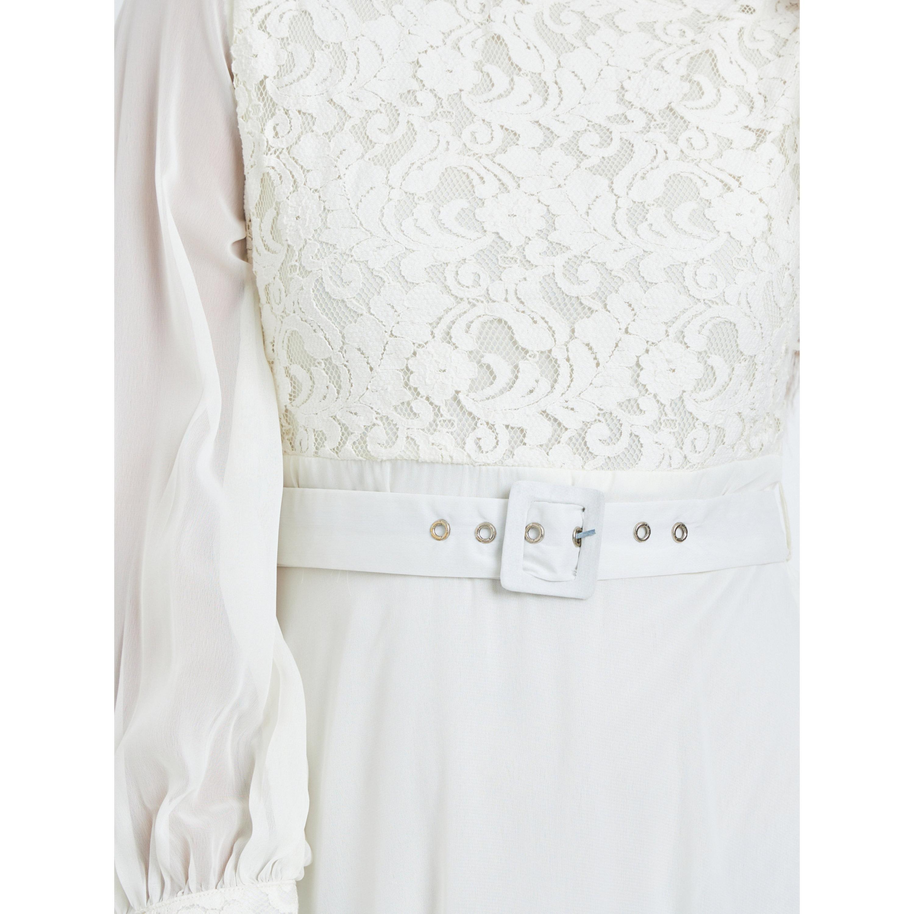 فستان طويل بتفاصيل دانتيل مع حزام-women-clothing-dresses-image-4