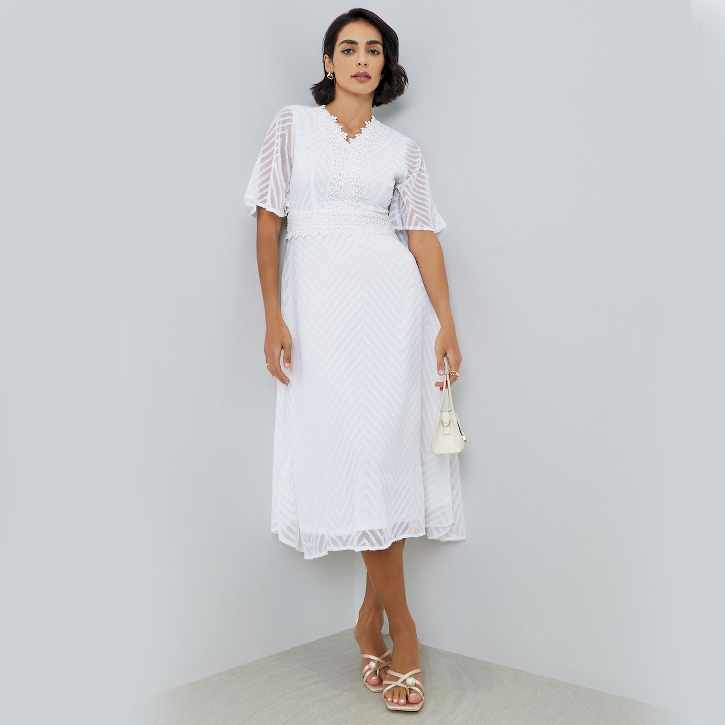 فستان ميدي بحواف دانتيل وحافة واسعة-women-clothing-dresses-image-1