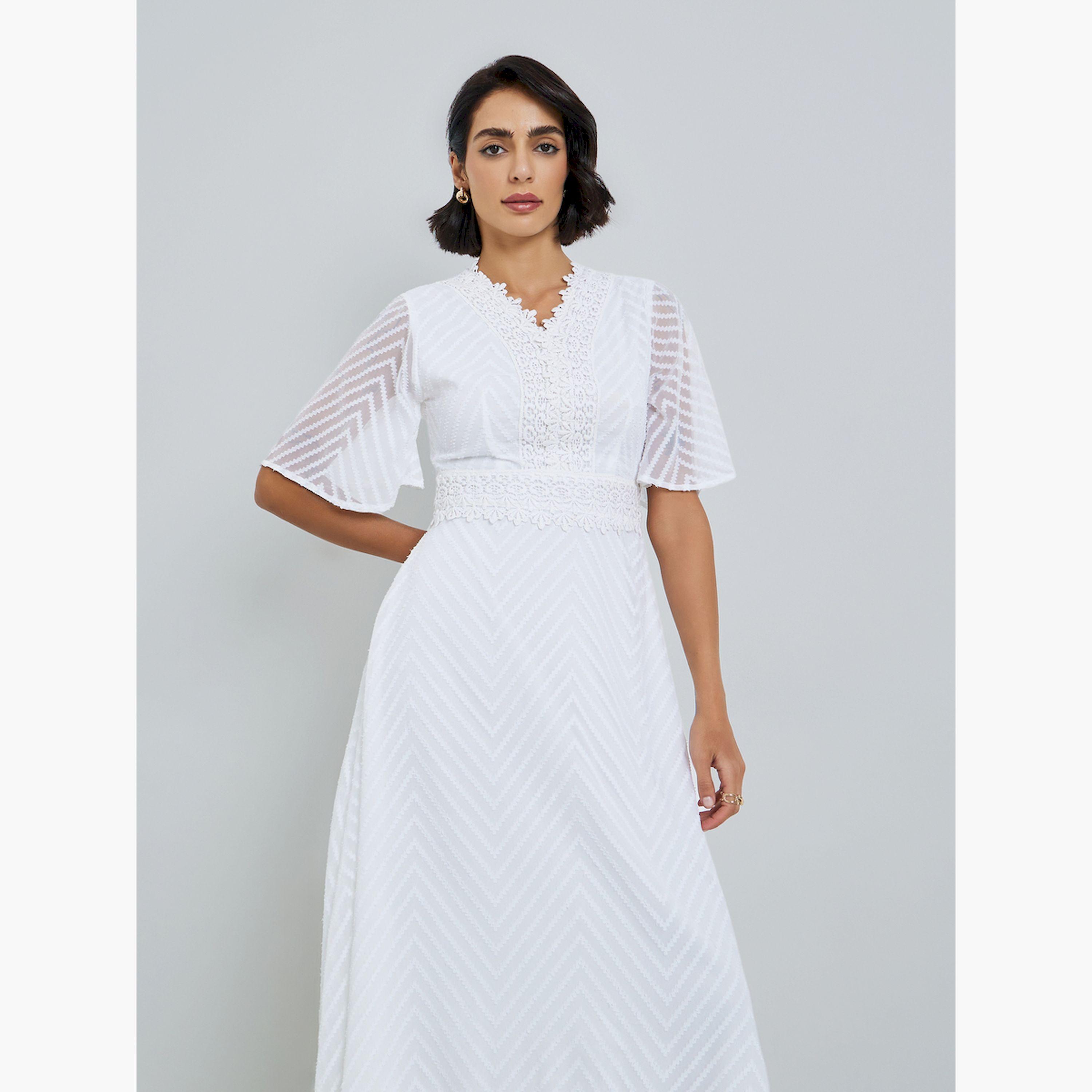 فستان ميدي بحواف دانتيل وحافة واسعة-women-clothing-dresses-image-2