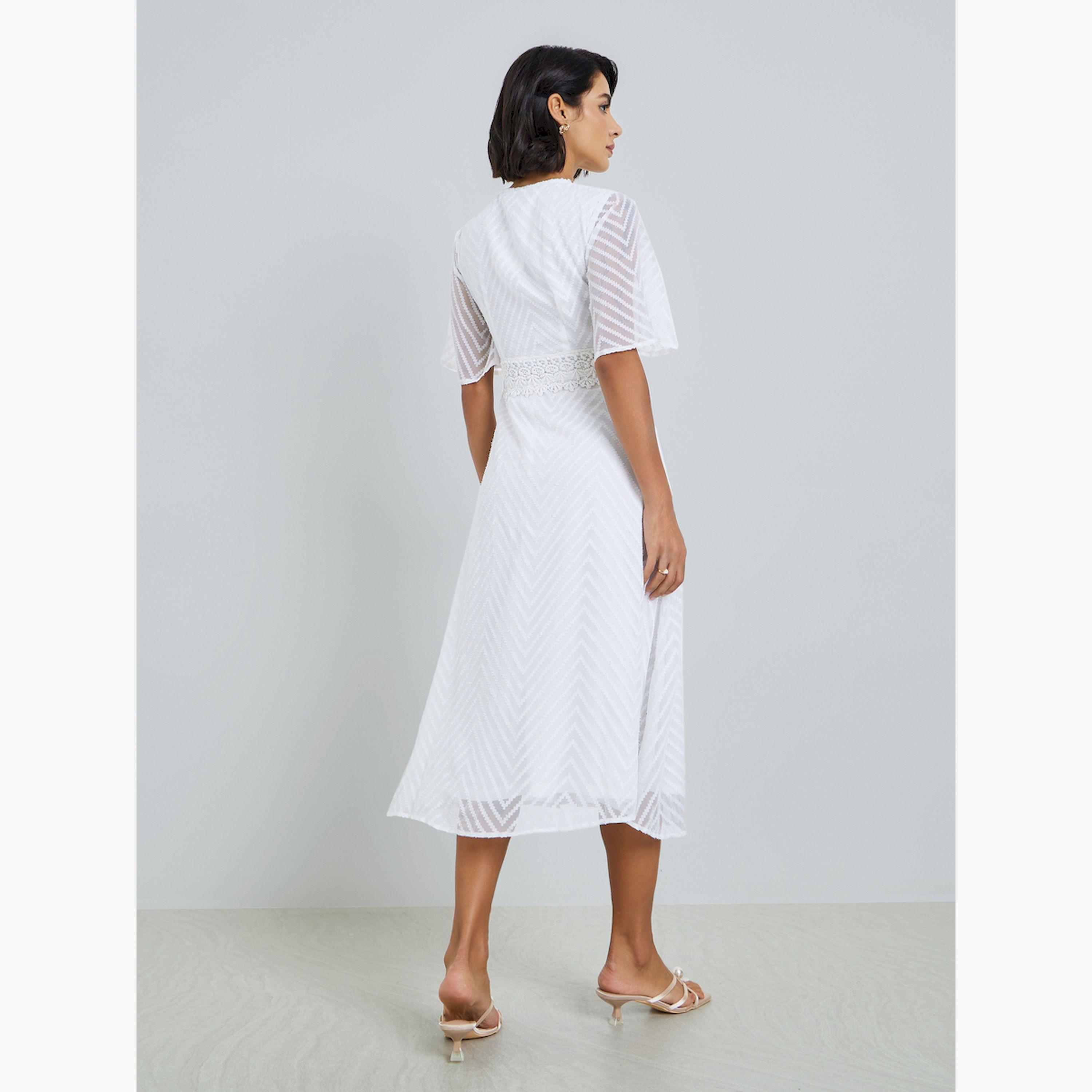 فستان ميدي بحواف دانتيل وحافة واسعة-women-clothing-dresses-image-4