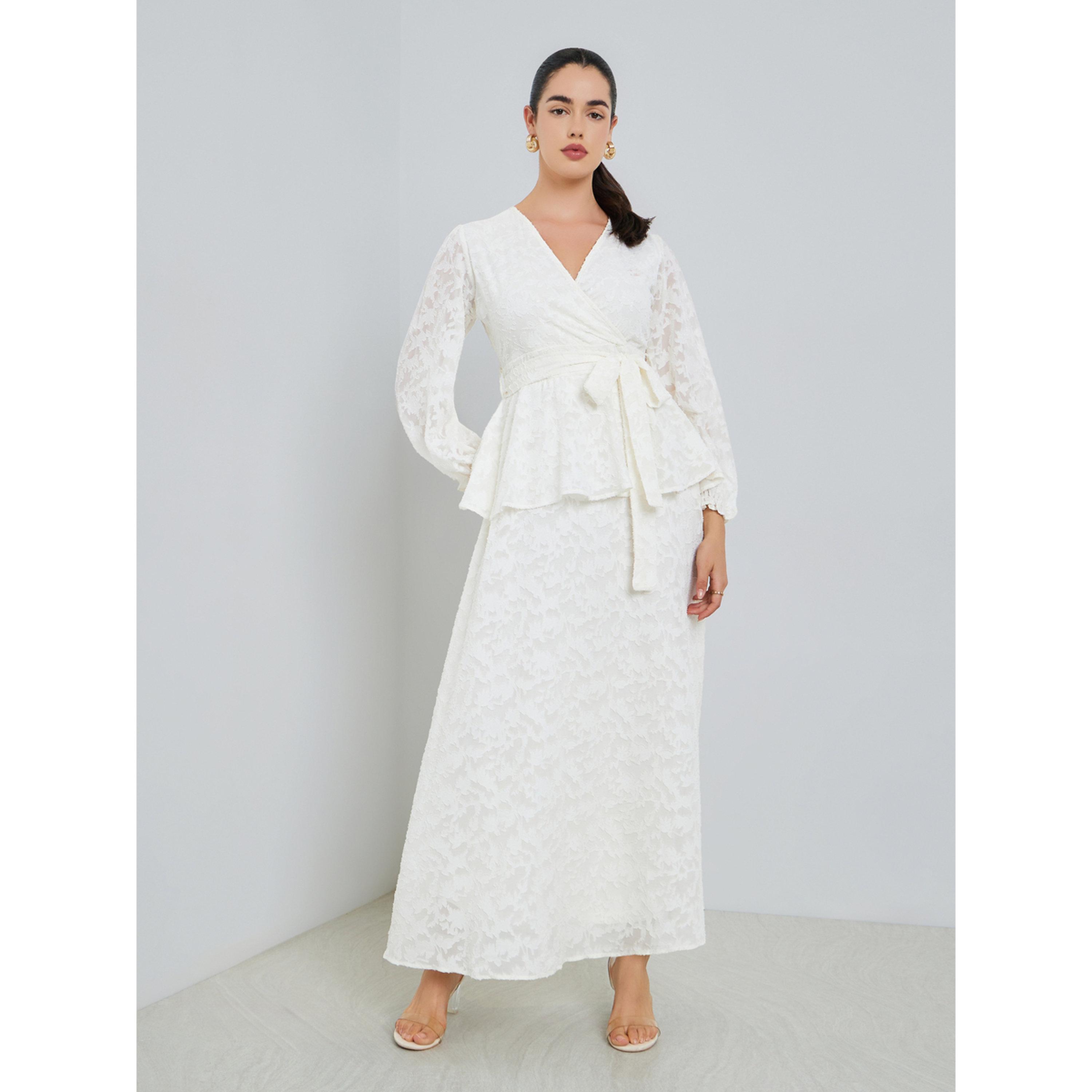 فستان طويل نسائي لف من الدانتيل-women-clothing-dresses-image-1
