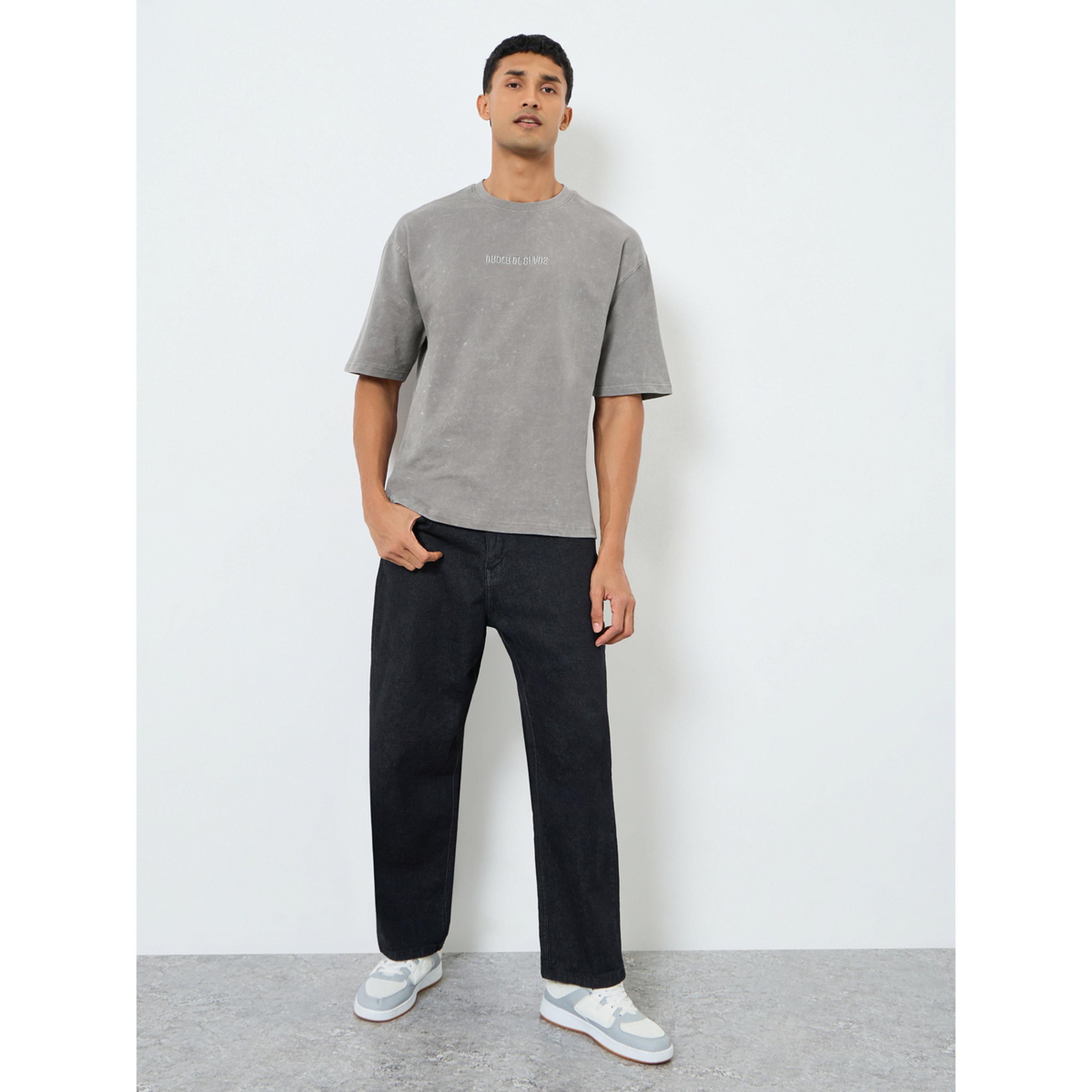 تيشيرت تيري واسع بنمط غسيل حمضي-men-clothing-tshirtsandpolos-tshirts-image-2