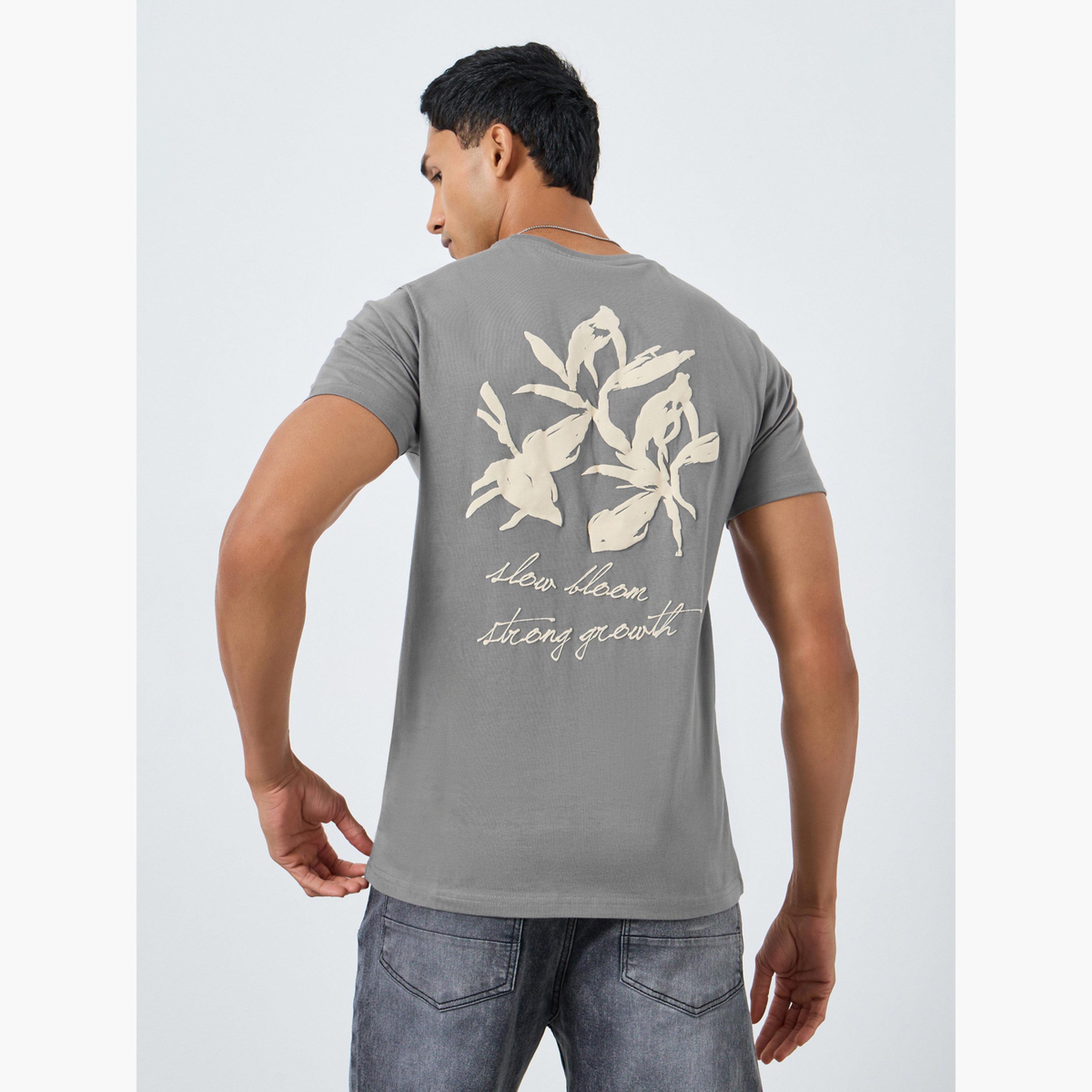 Styli Men Grey Graphic Print Crew Neck T-Shirt-men-clothing-tshirtsandpolos-tshirts-image-3