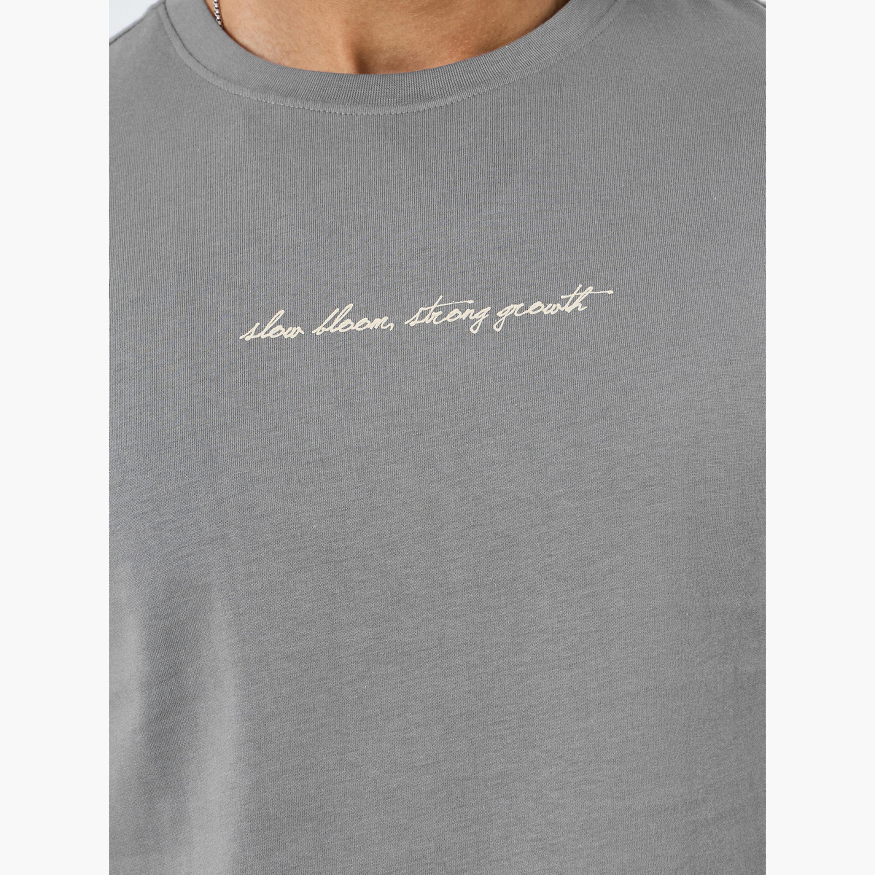 Styli Men Grey Graphic Print Crew Neck T-Shirt-men-clothing-tshirtsandpolos-tshirts-image-4