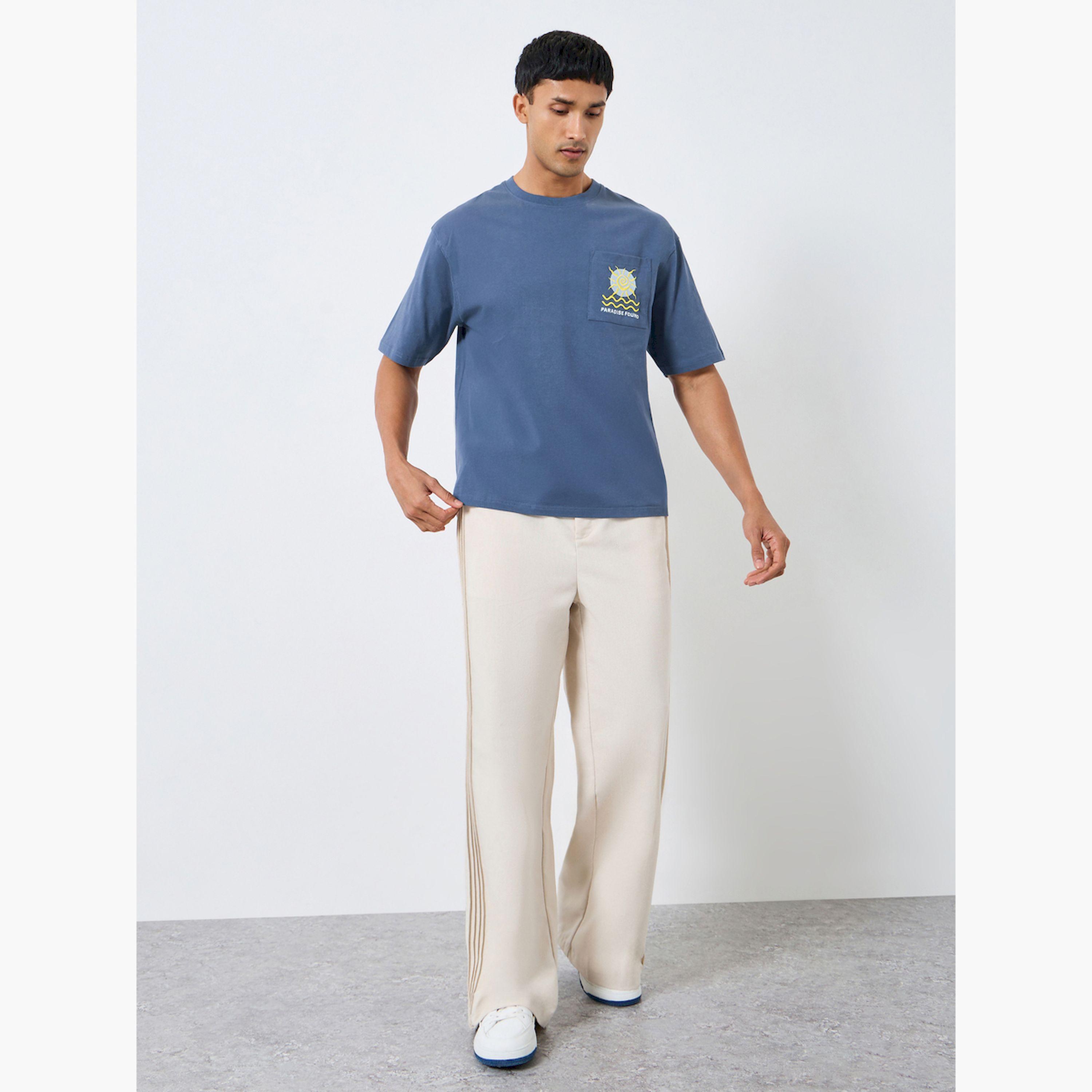 Styli Men Blue Embroidered Oversized T-Shirt-men-clothing-tshirtsandpolos-tshirts-image-2