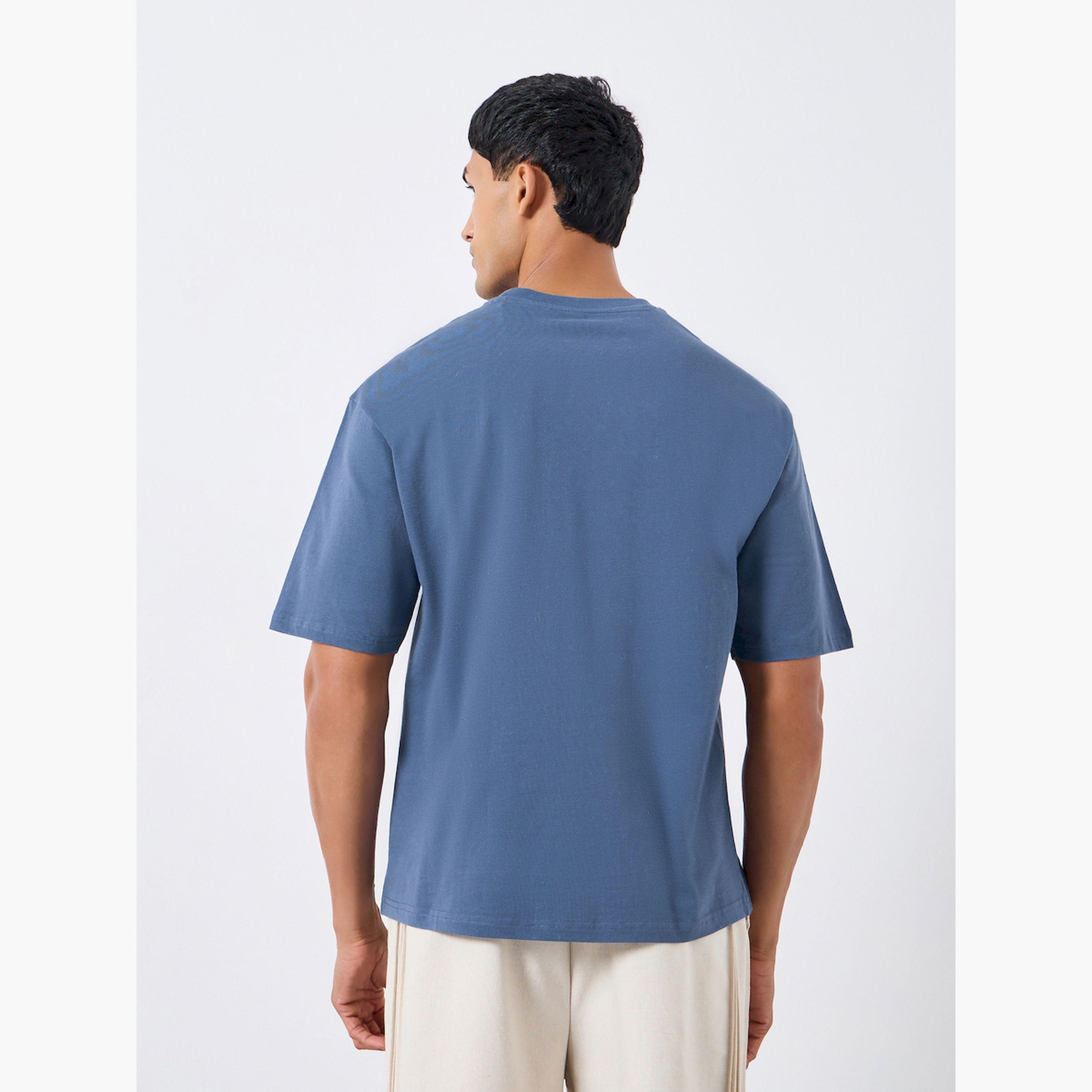 Styli Men Blue Embroidered Oversized T-Shirt-men-clothing-tshirtsandpolos-tshirts-image-4