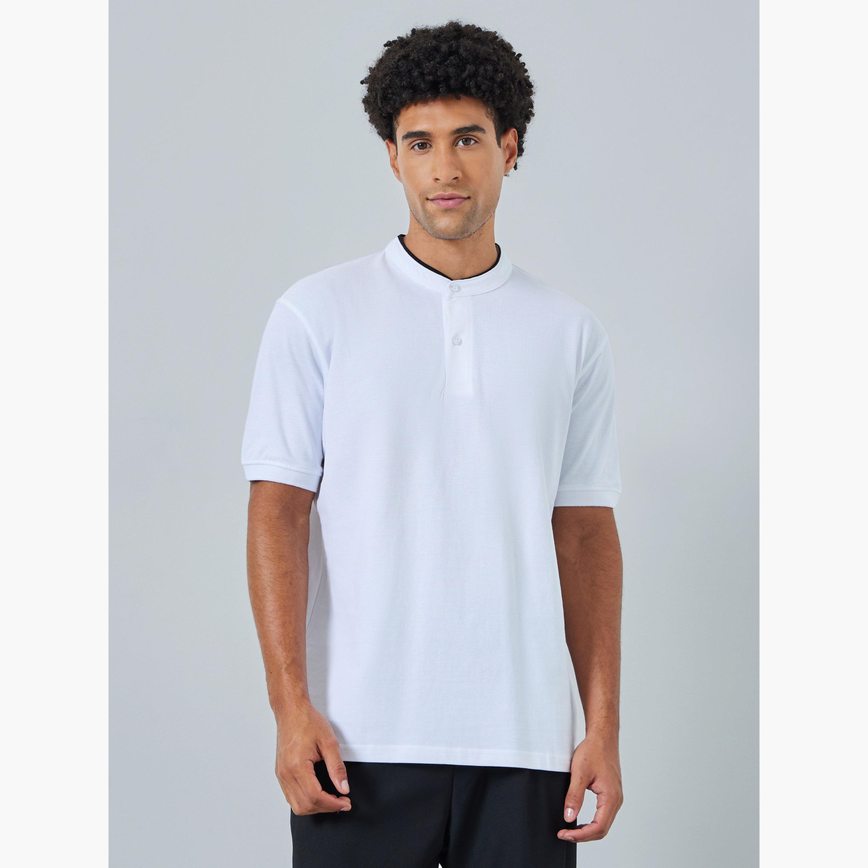 Styli Men Relaxed Fit Stand Collar Pique Polo-men-clothing-tshirtsandpolos-polos-image-1