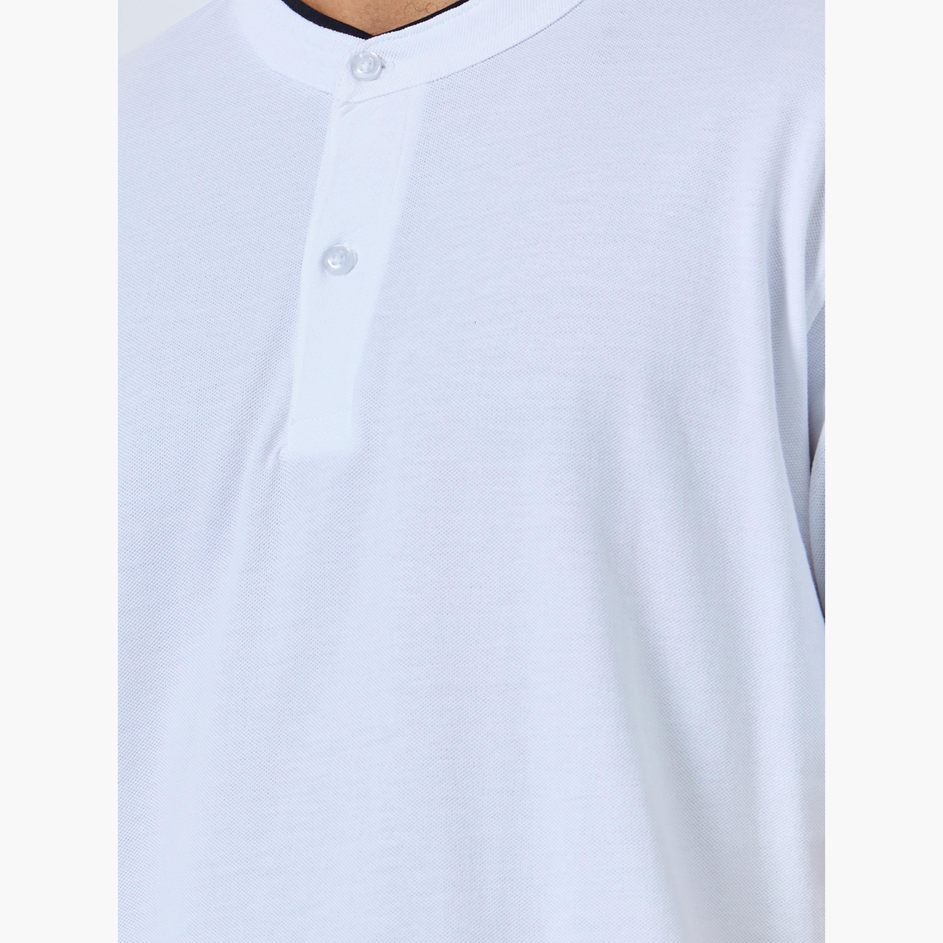 قميص بولو بيكيه بياقة قائمة وقصة مريحة-men-clothing-tshirtsandpolos-polos-image-3