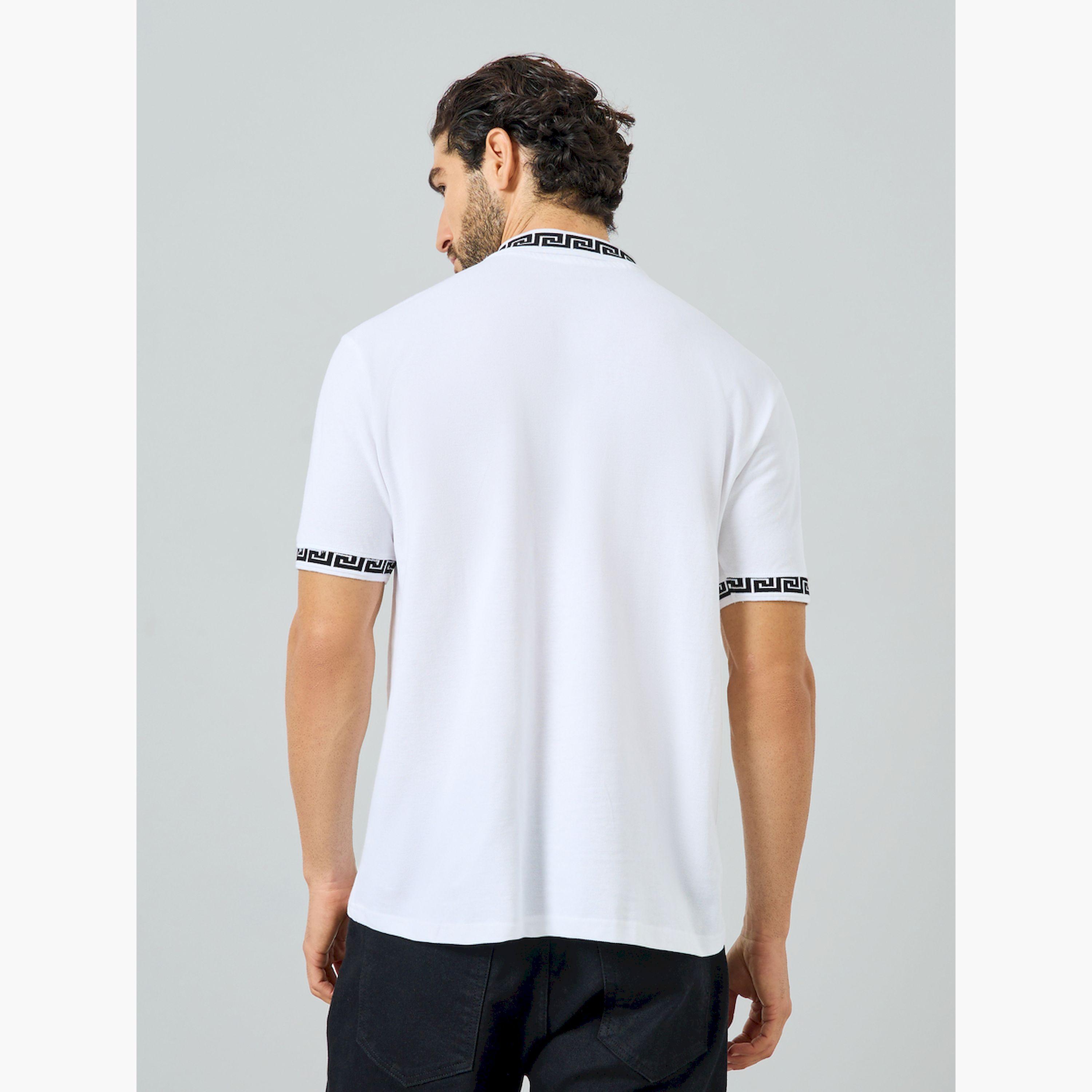 تيشيرت بولو بقصة مريحة وتفاصيل جاكار-men-clothing-tshirtsandpolos-polos-image-4