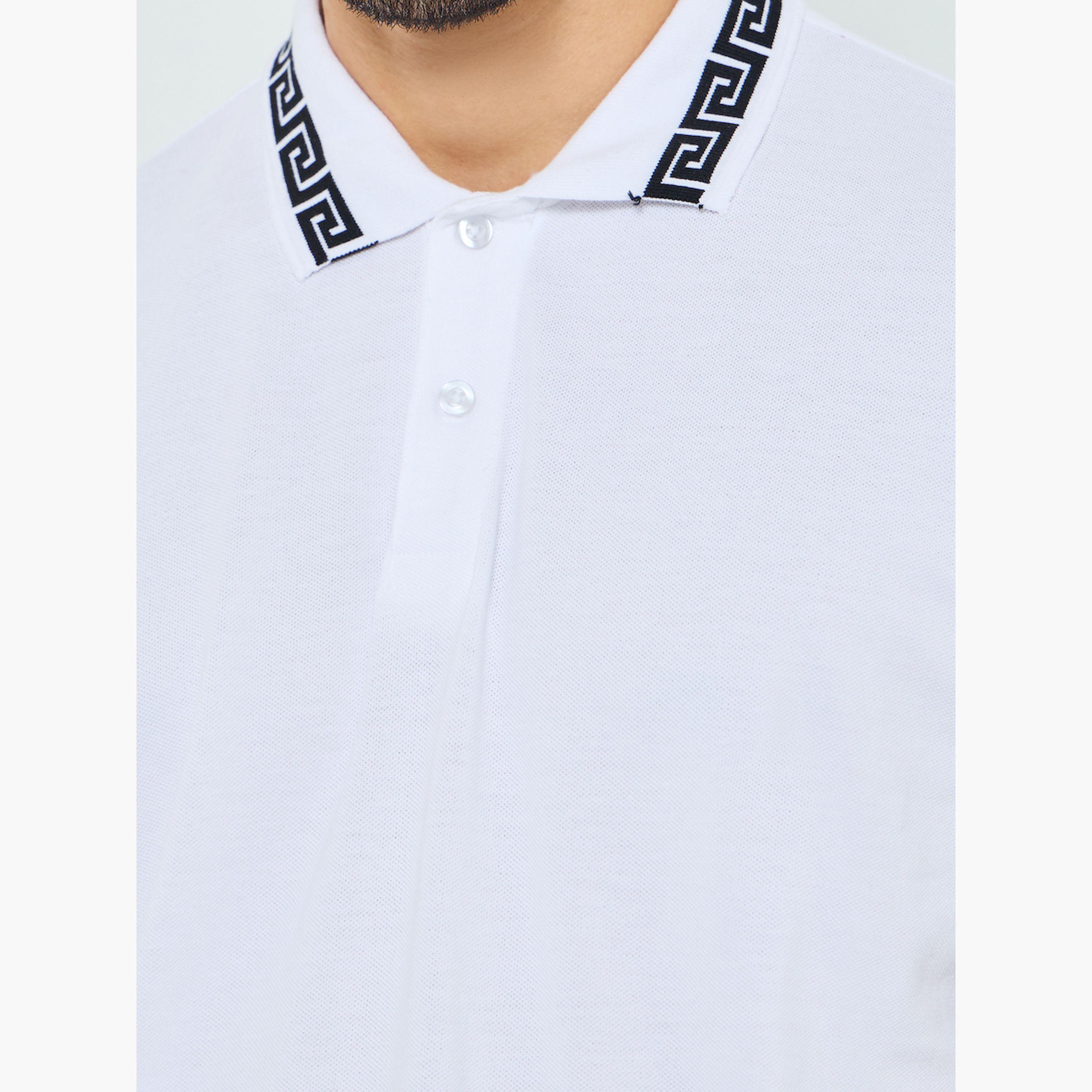 Styli Men White Jacquard Relaxed Fit Pique Polo-men-clothing-tshirtsandpolos-polos-image-5