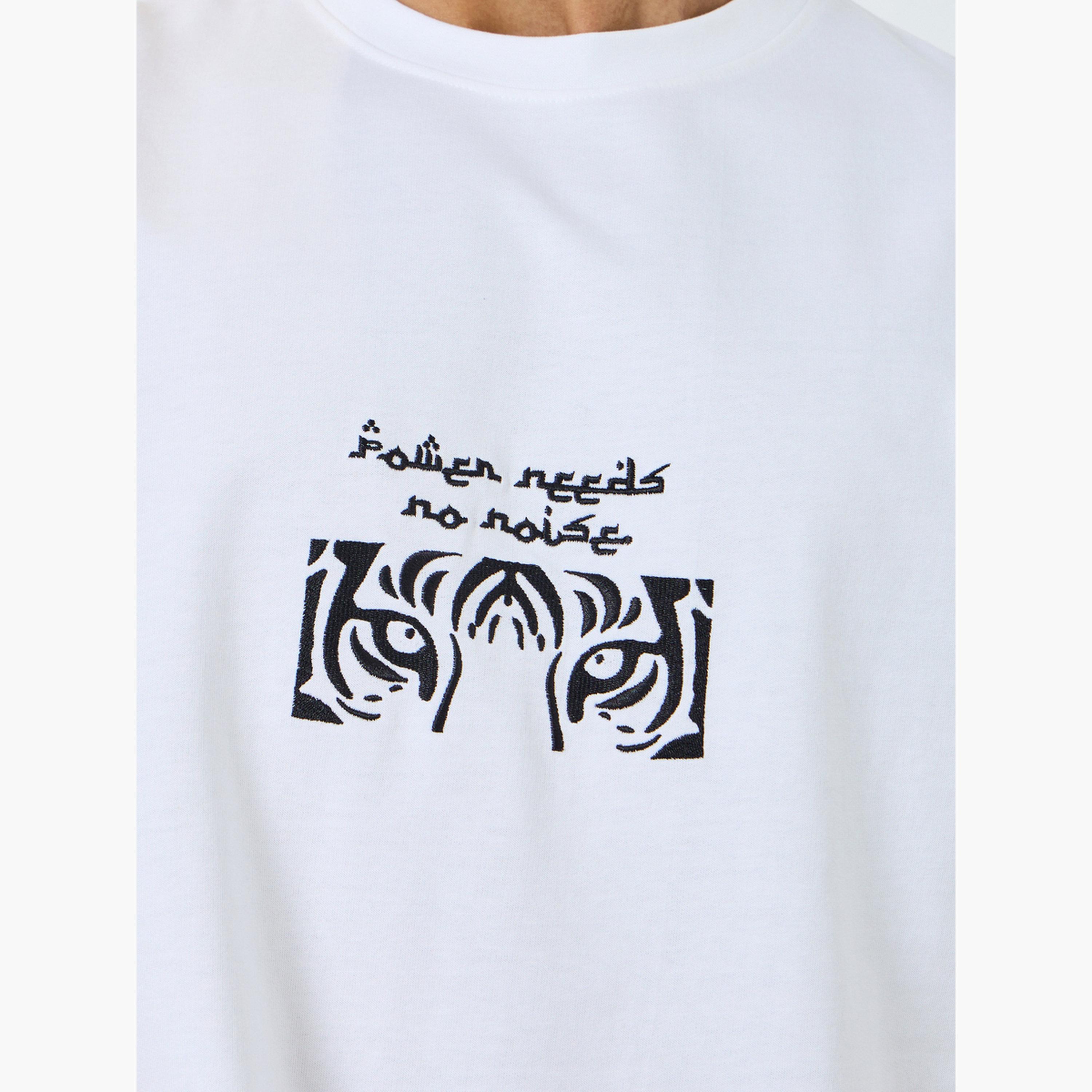 Styli Men White Tiger Embroidery Oversized T-Shirt-men-clothing-tshirtsandpolos-tshirts-image-4