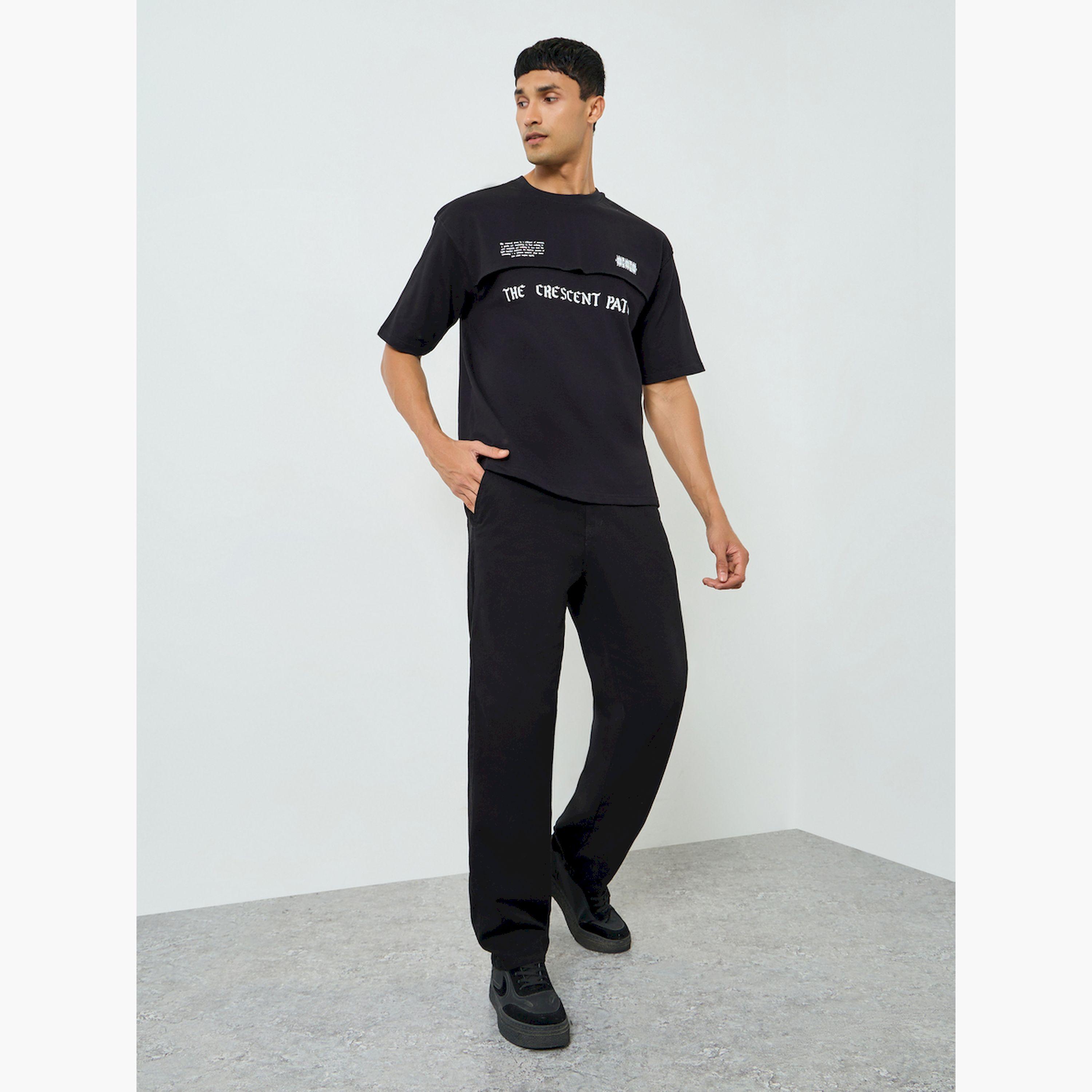 Styli Men Black Graphic Print Oversized T-Shirt-men-clothing-tshirtsandpolos-tshirts-image-2