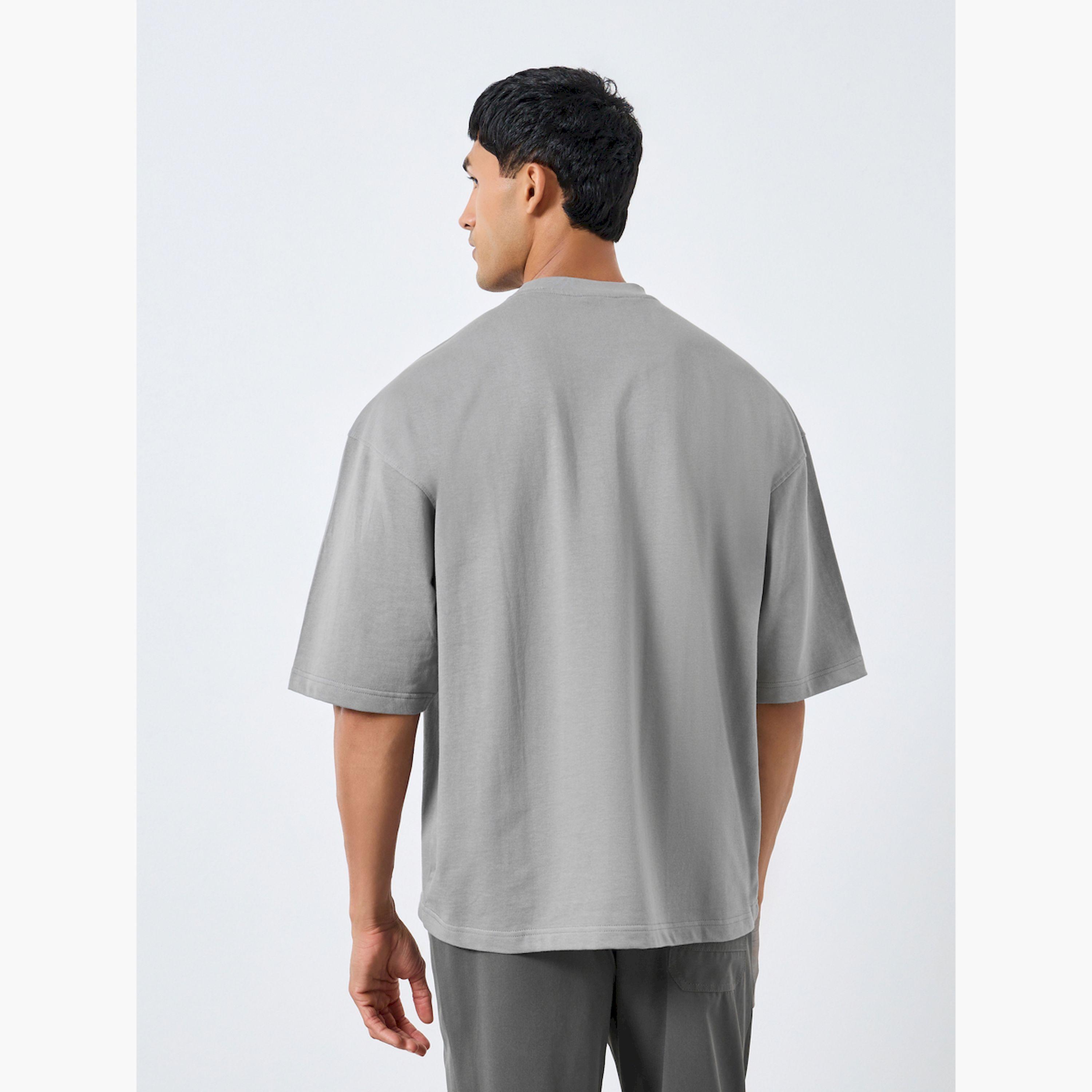 Styli Men Grey Boxy Fit Contrast Piping T-Shirt-men-clothing-tshirtsandpolos-tshirts-image-4