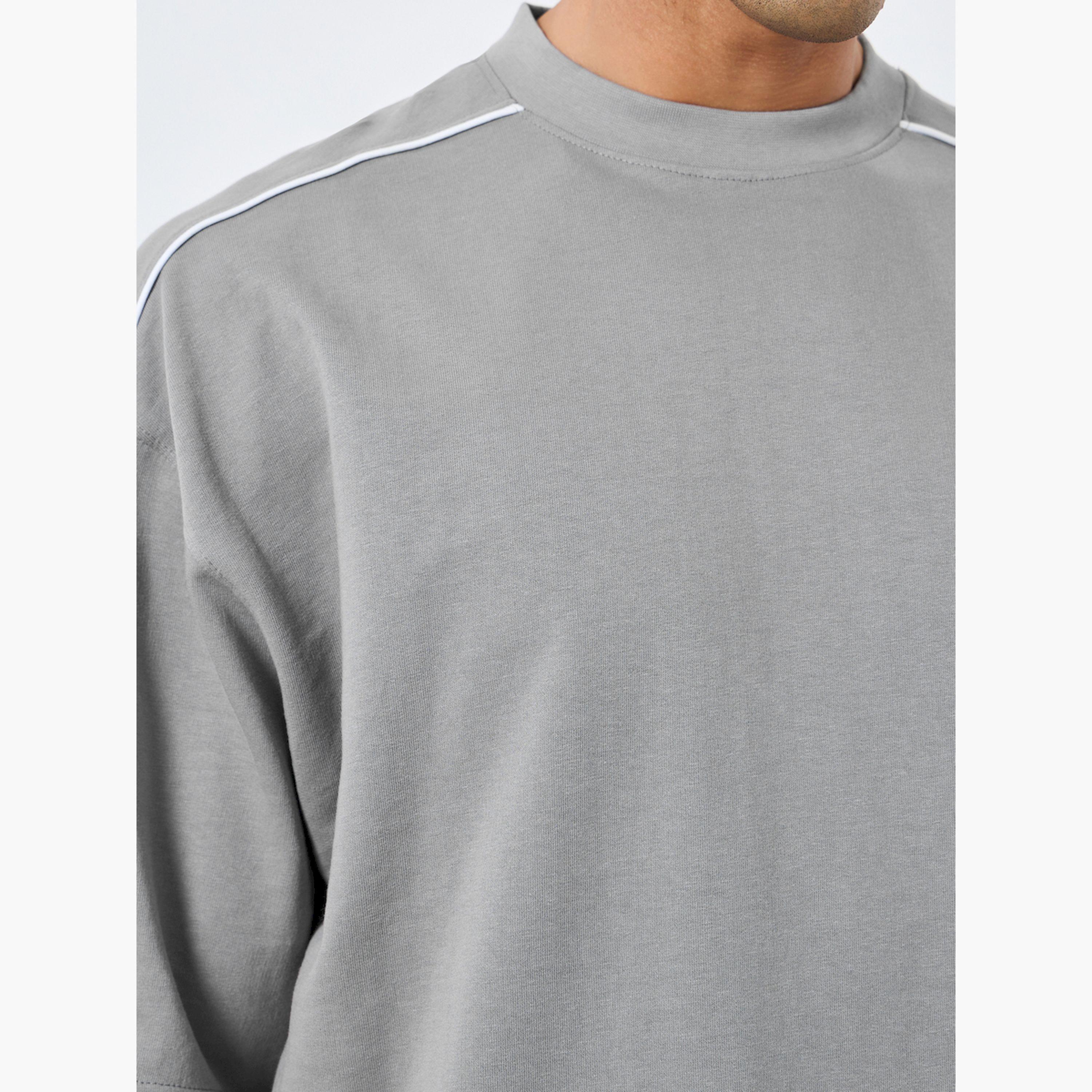 تيشيرت بقصة بوكسي وتفاصيل محزوزة مُتباينة-men-clothing-tshirtsandpolos-tshirts-image-5