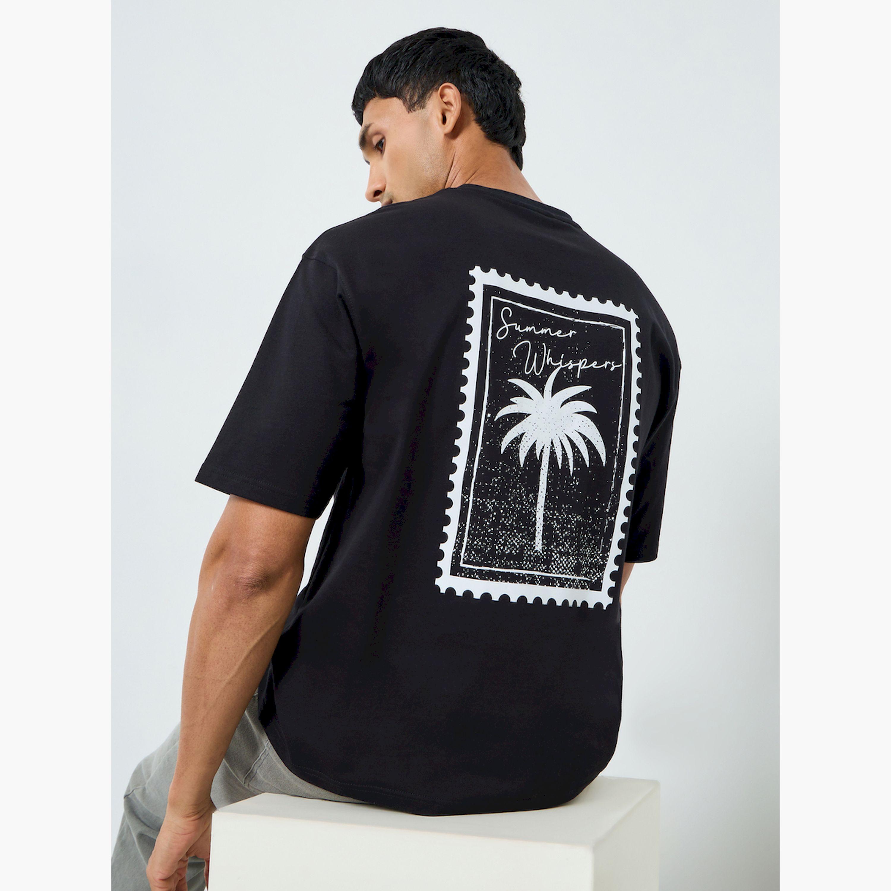 Styli Men Black Graphic Print Oversized T-Shirt-men-clothing-tshirtsandpolos-tshirts-image-3