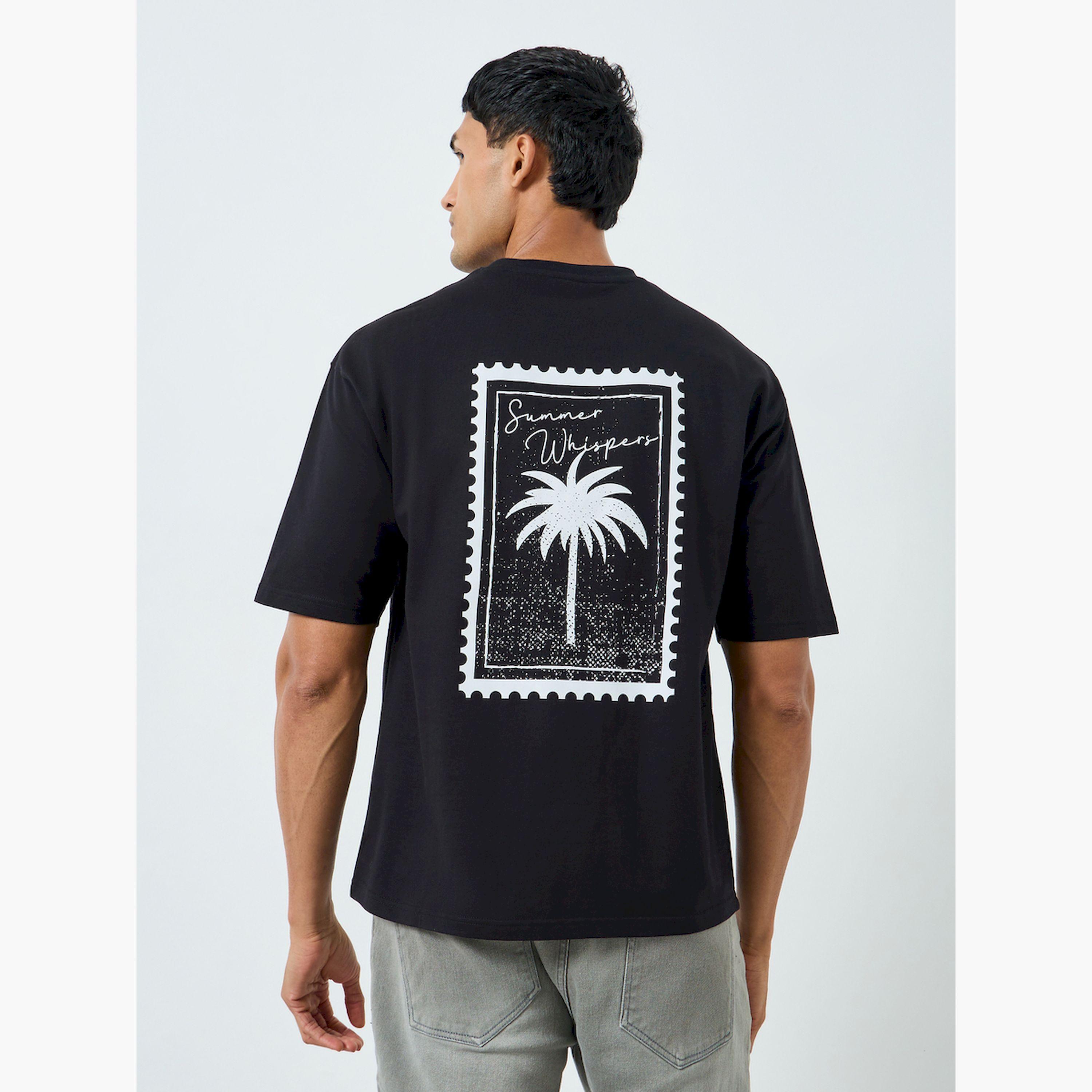 Styli Men Black Graphic Print Oversized T-Shirt-men-clothing-tshirtsandpolos-tshirts-image-4