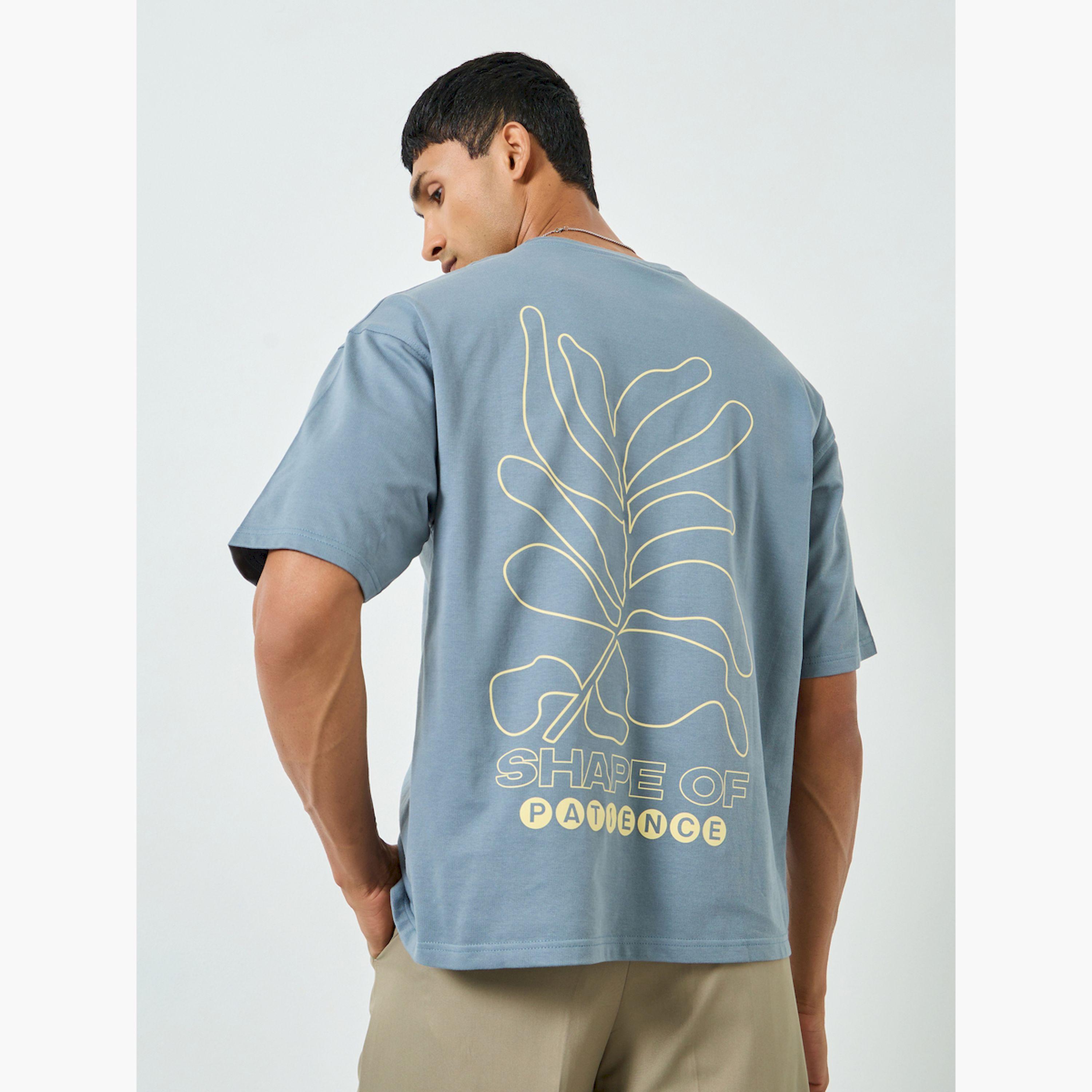 Styli Men Grey Graphic Print Oversized T-Shirt-men-clothing-tshirtsandpolos-tshirts-image-3