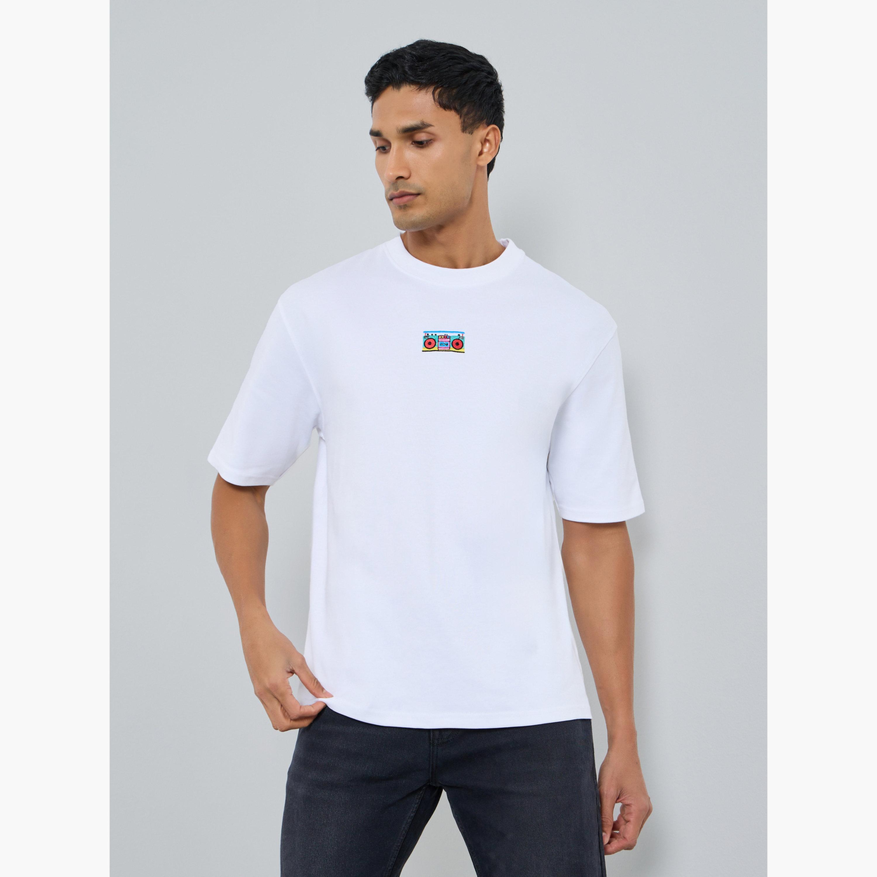 Styli Men White Embroidered Oversized T-Shirt-men-clothing-tshirtsandpolos-tshirts-image-1