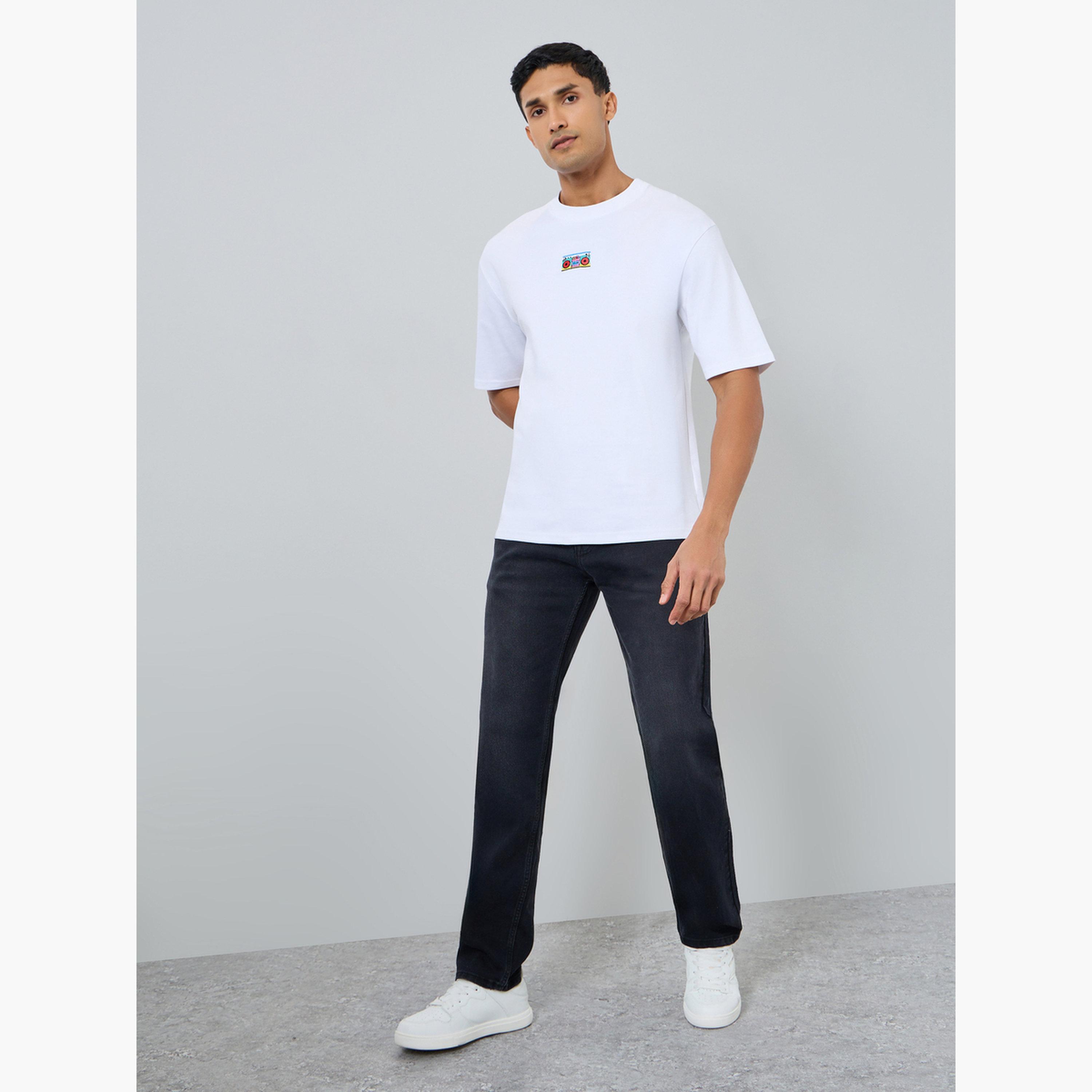 Styli Men White Embroidered Oversized T-Shirt-men-clothing-tshirtsandpolos-tshirts-image-2