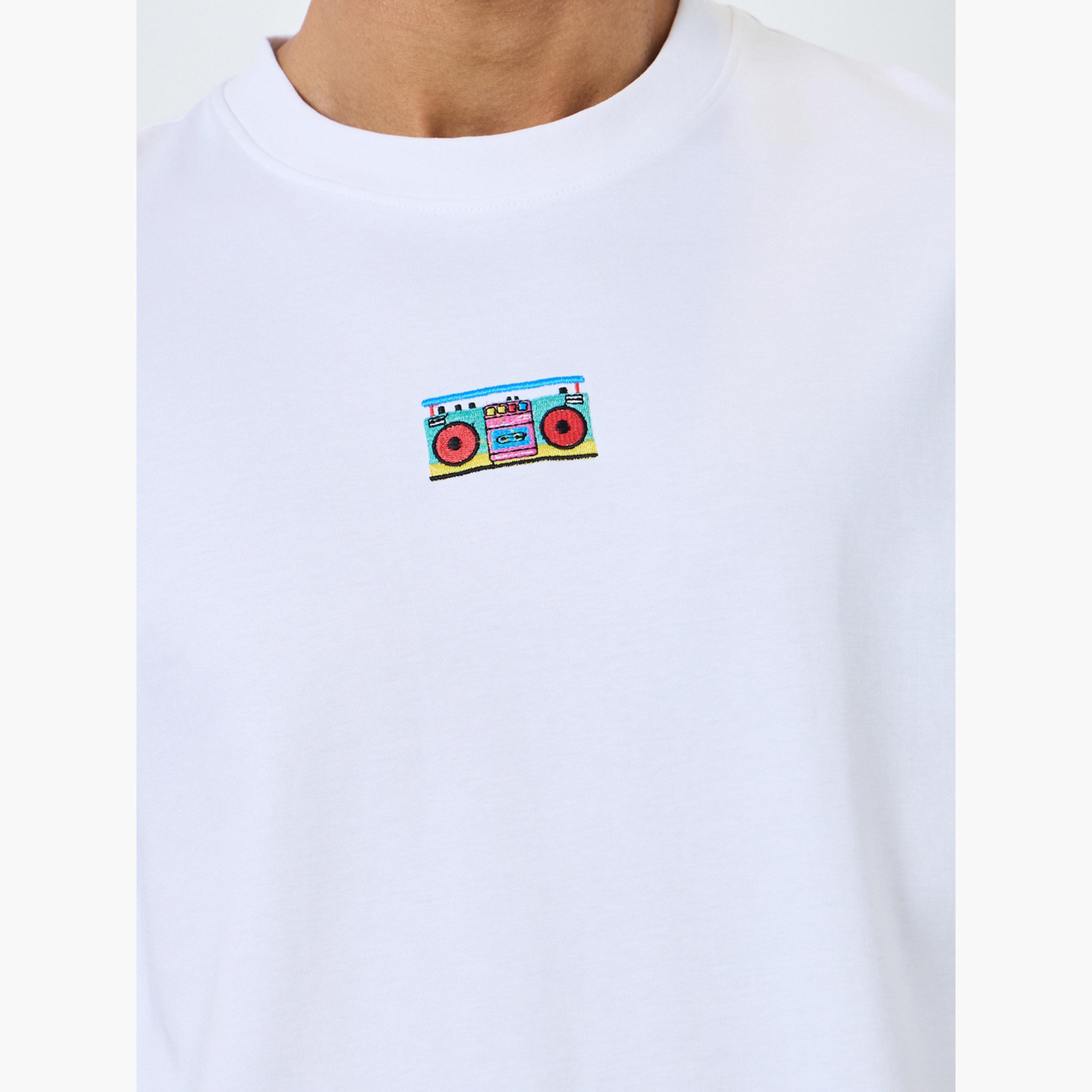 Styli Men White Embroidered Oversized T-Shirt-men-clothing-tshirtsandpolos-tshirts-image-3