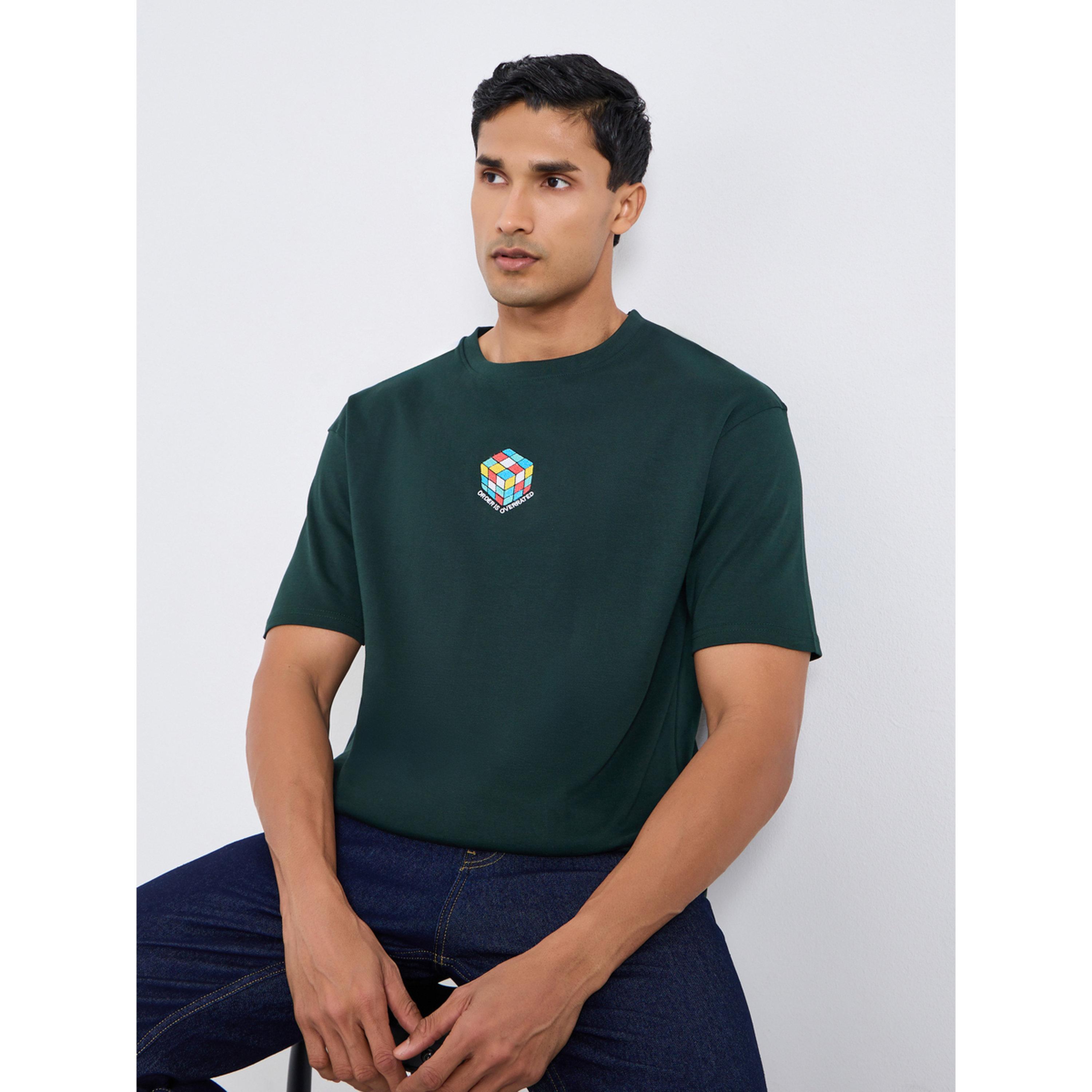 تيشيرت مطرز جرافيك بقصة واسعة-men-clothing-tshirtsandpolos-tshirts-image-3