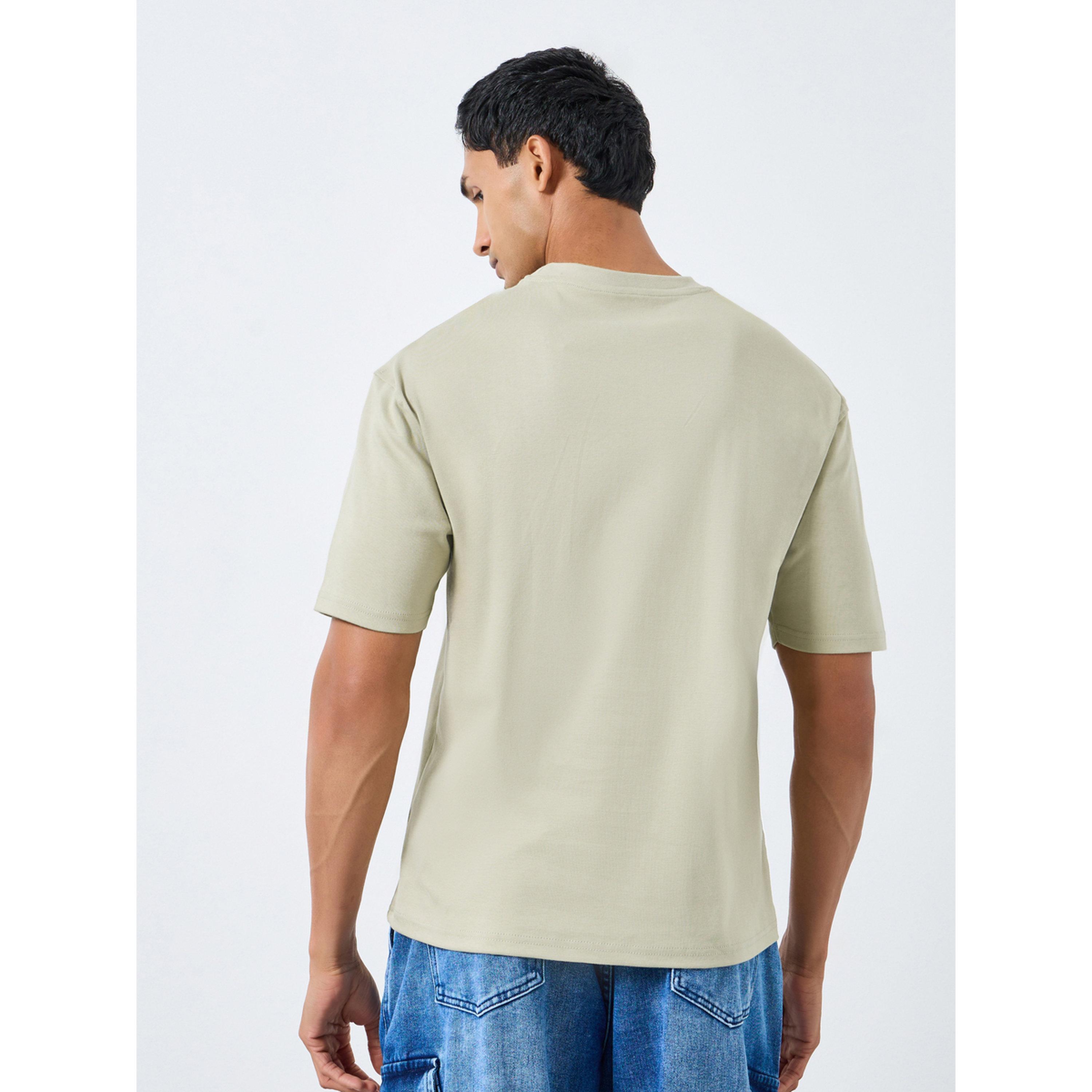 Styli Men Grey Oversized Embroidered T-Shirt-men-clothing-tshirtsandpolos-tshirts-image-4
