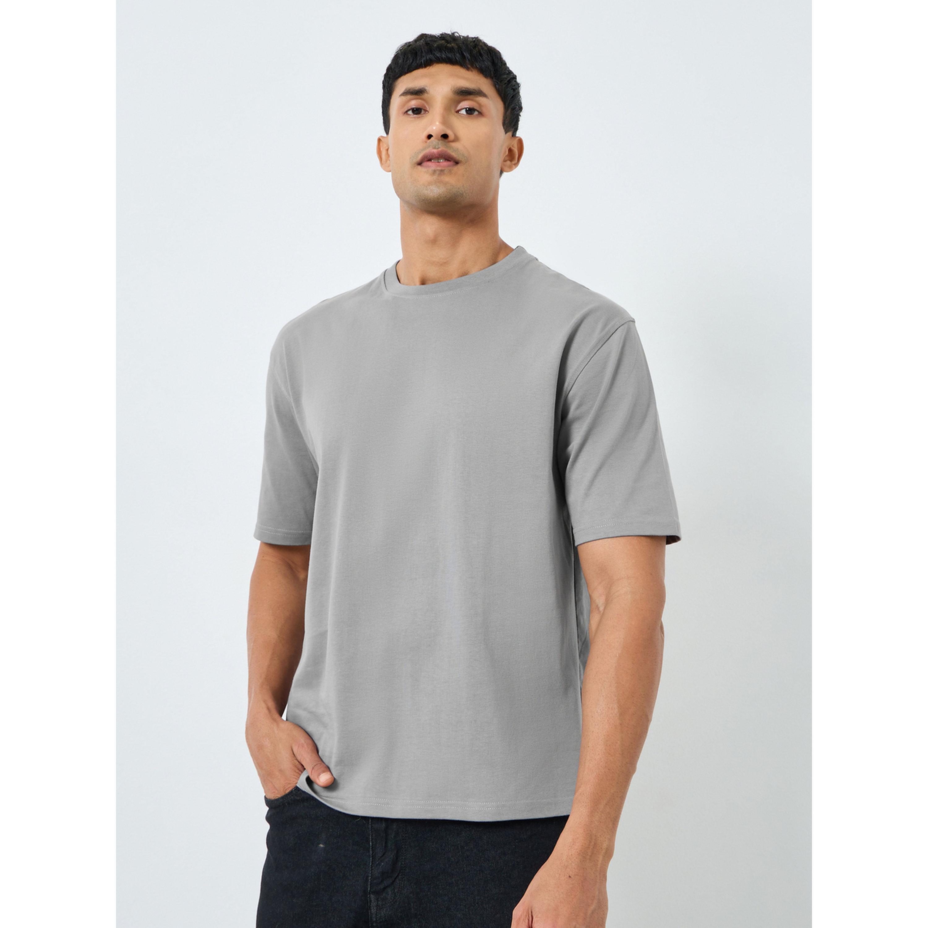 Styli Men Grey Graphic Print Oversized T-Shirt-men-clothing-tshirtsandpolos-tshirts-image-1