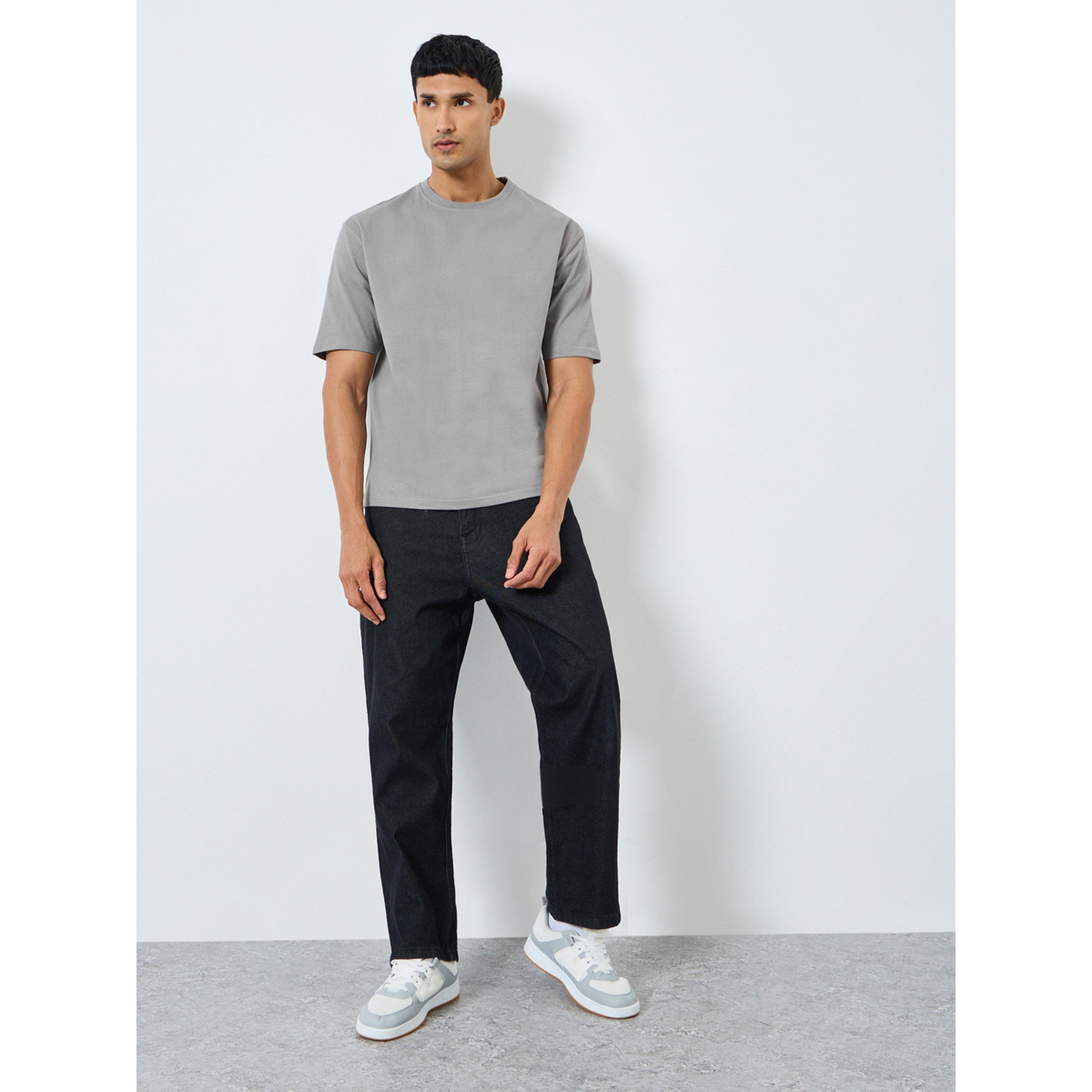 Styli Men Grey Graphic Print Oversized T-Shirt-men-clothing-tshirtsandpolos-tshirts-image-2