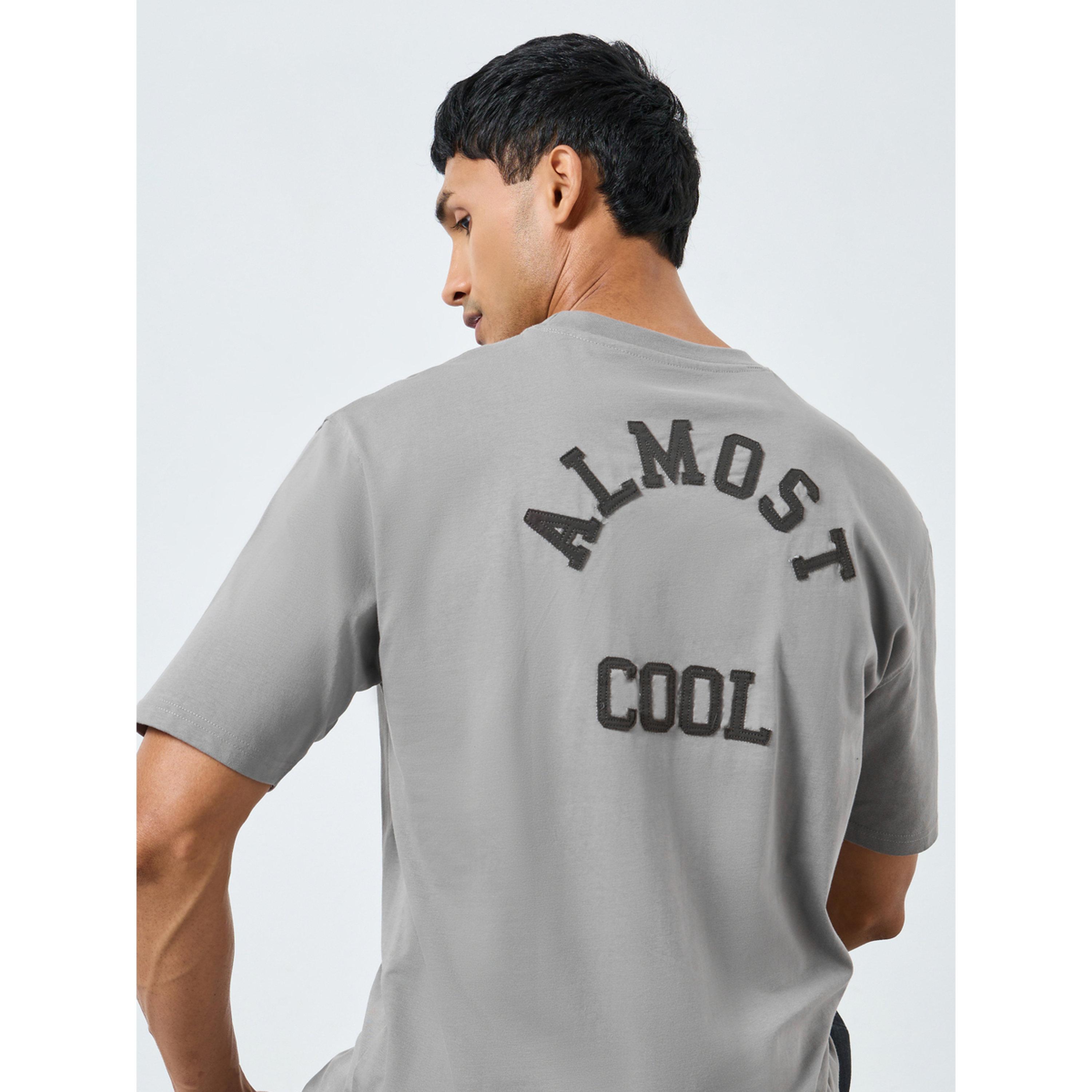 Styli Men Grey Graphic Print Oversized T-Shirt-men-clothing-tshirtsandpolos-tshirts-image-3
