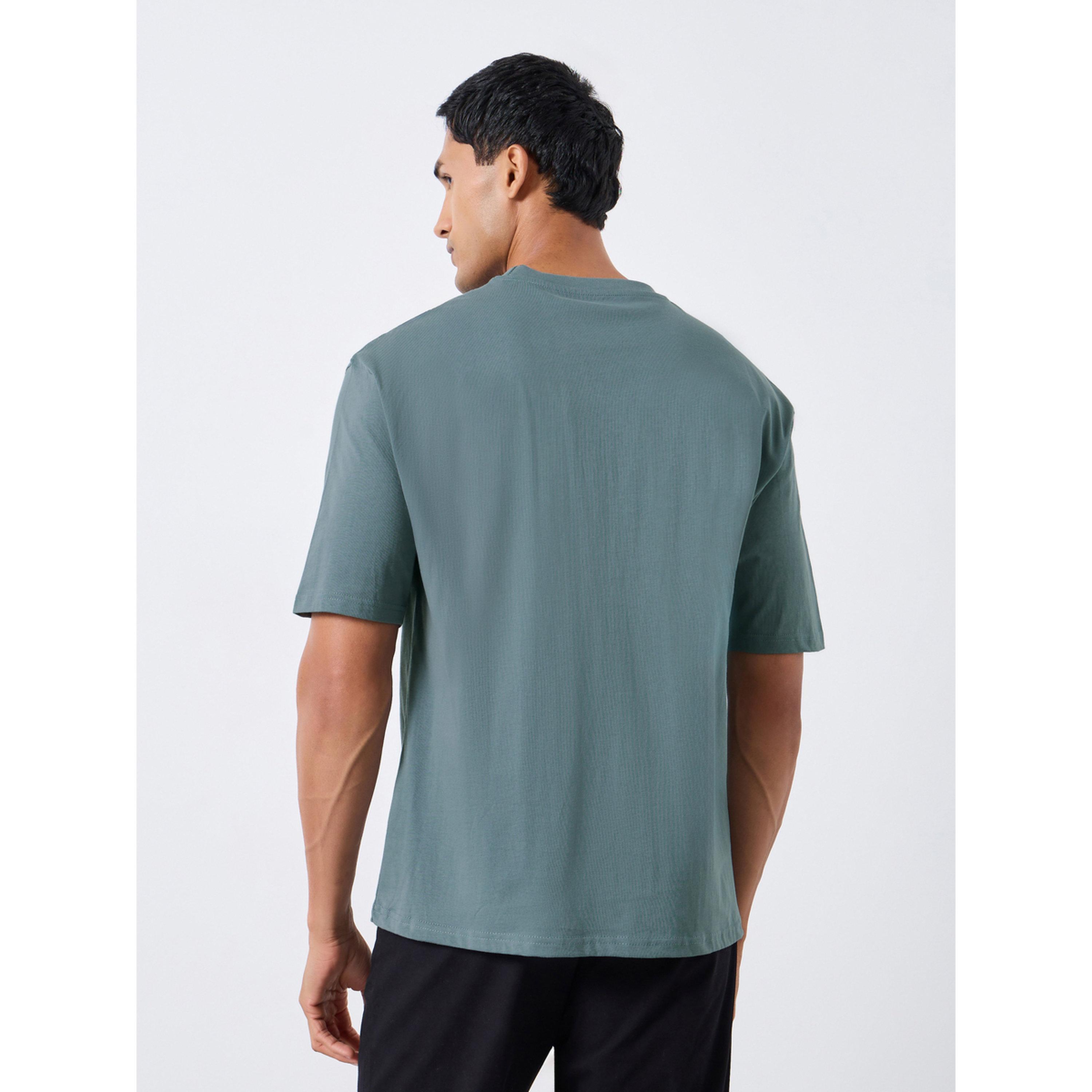 Styli Men Grey Oversized Chest Embroidery T-Shirt-men-clothing-tshirtsandpolos-tshirts-image-4