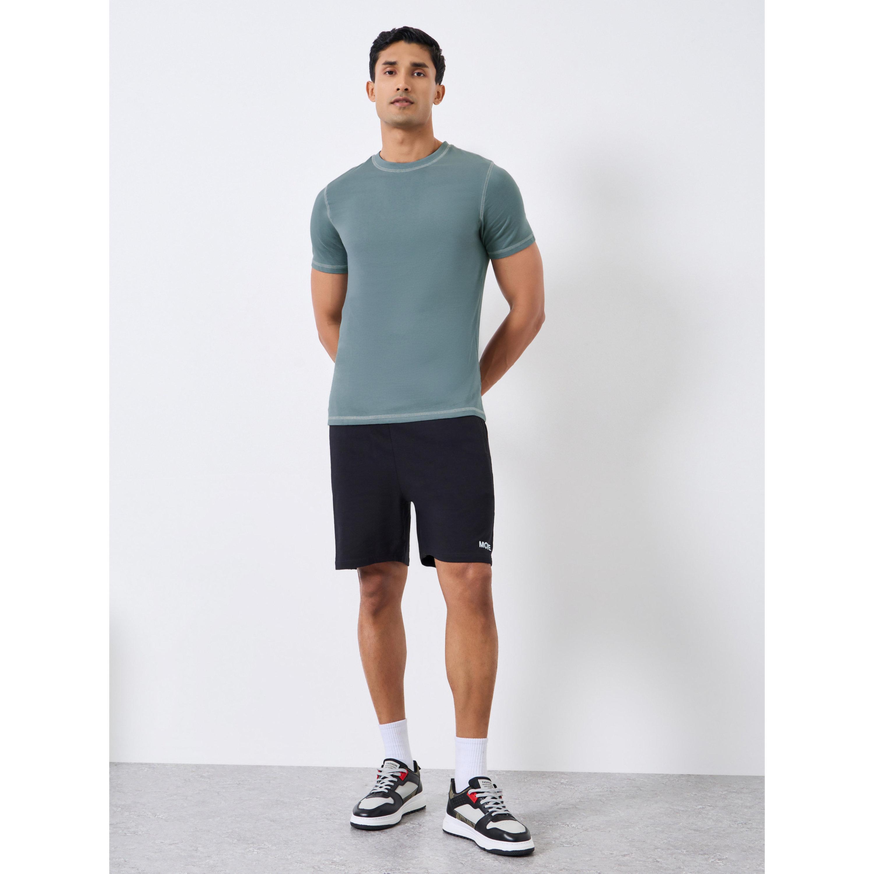 تيشيرت بياقة دائرية وخياطة متباينة-men-clothing-tshirtsandpolos-tshirts-image-2