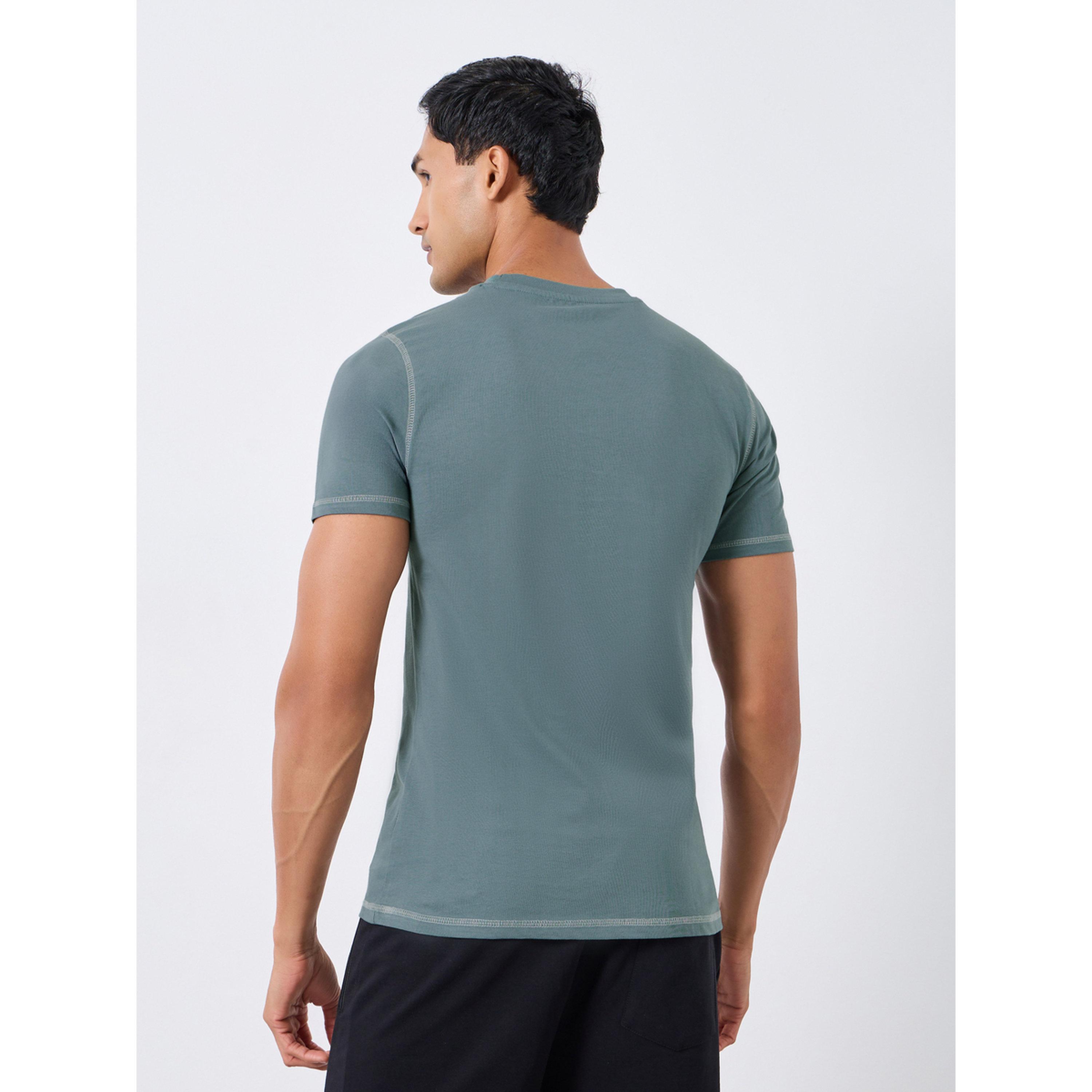 Styli Men Grey Contrast Stitch Crew Neck T-Shirt-men-clothing-tshirtsandpolos-tshirts-image-4