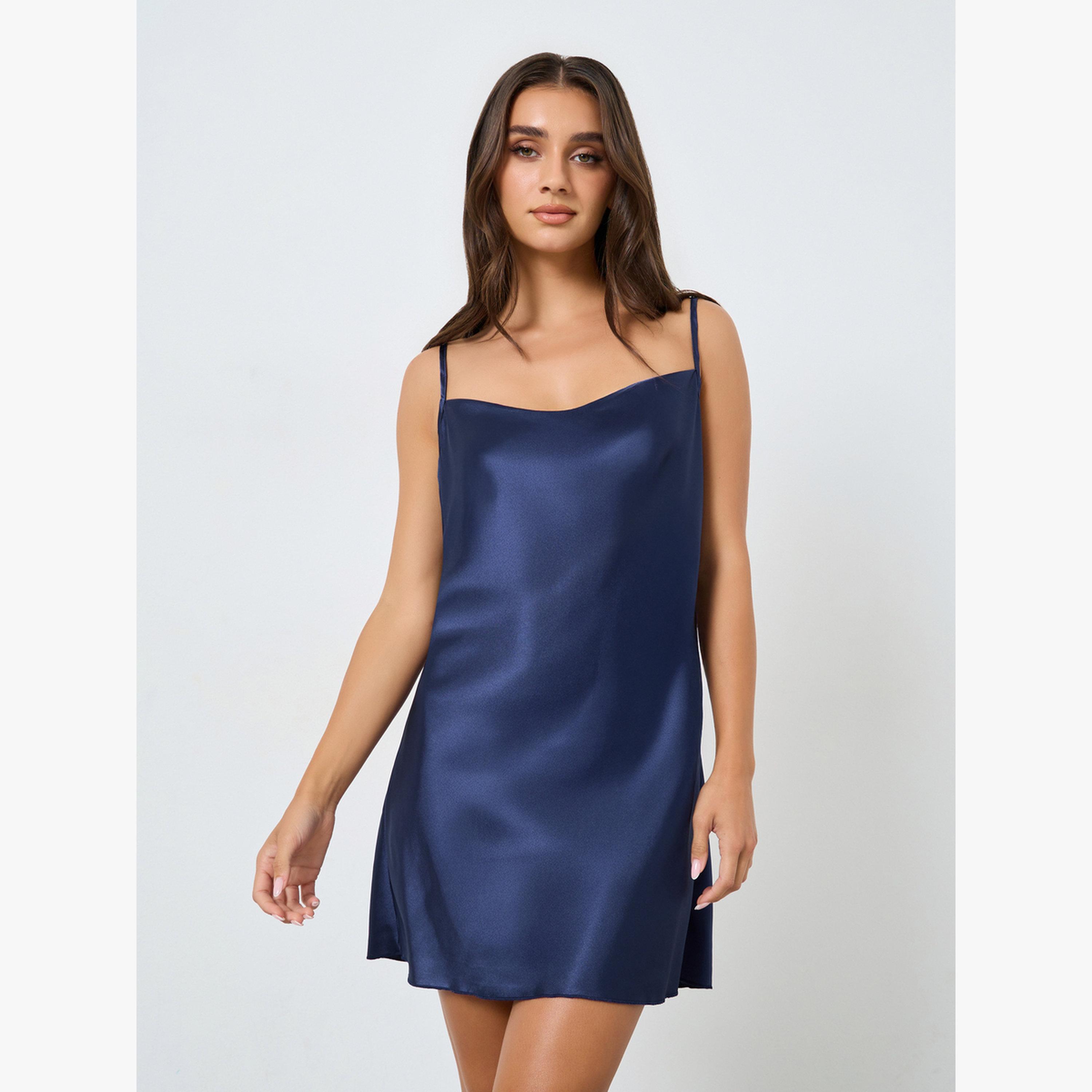 طقم قميص نوم ساتان وروب دانتيل بأكمام طويلة-women-clothing-nightwear-robes-image-3